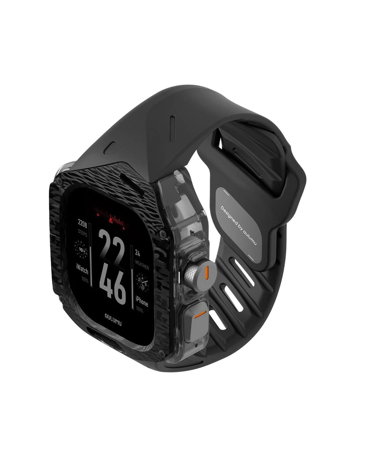 A01 Case with Band for Apple Watch Ultra 1/2/3 | Carbon Fiber Cover | FKM Band