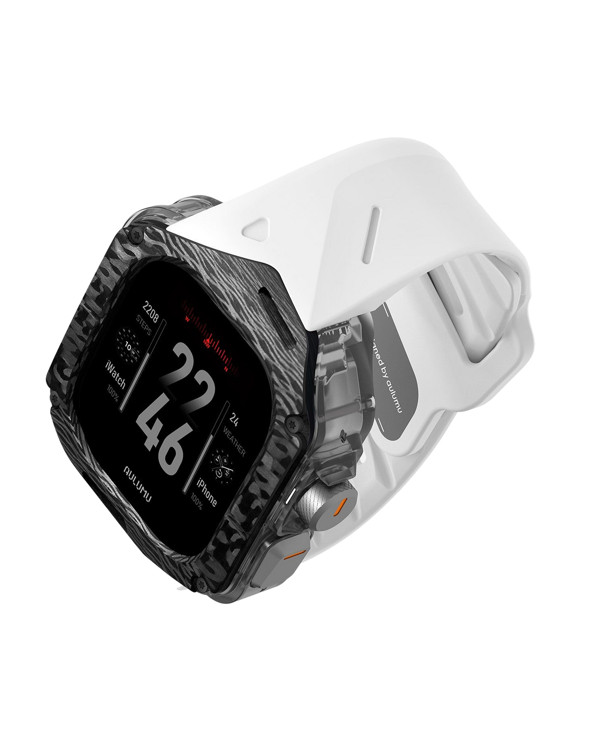 A01 Case with Band for Apple Watch Ultra 1/2/3 | Carbon Fiber Cover | FKM Band