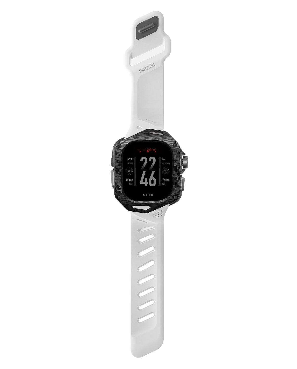 A01 Case with Band for Apple Watch Ultra 1/2/3 | Carbon Fiber Cover | FKM Band