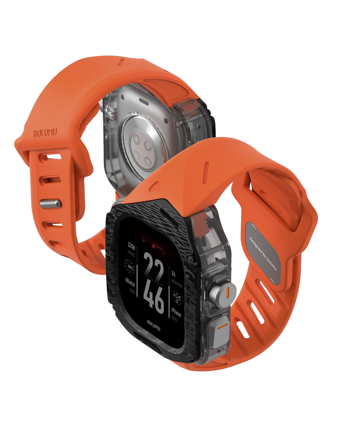 A01 Case with Band for Apple Watch Ultra 1/2/3 | Carbon Fiber Cover | FKM Band