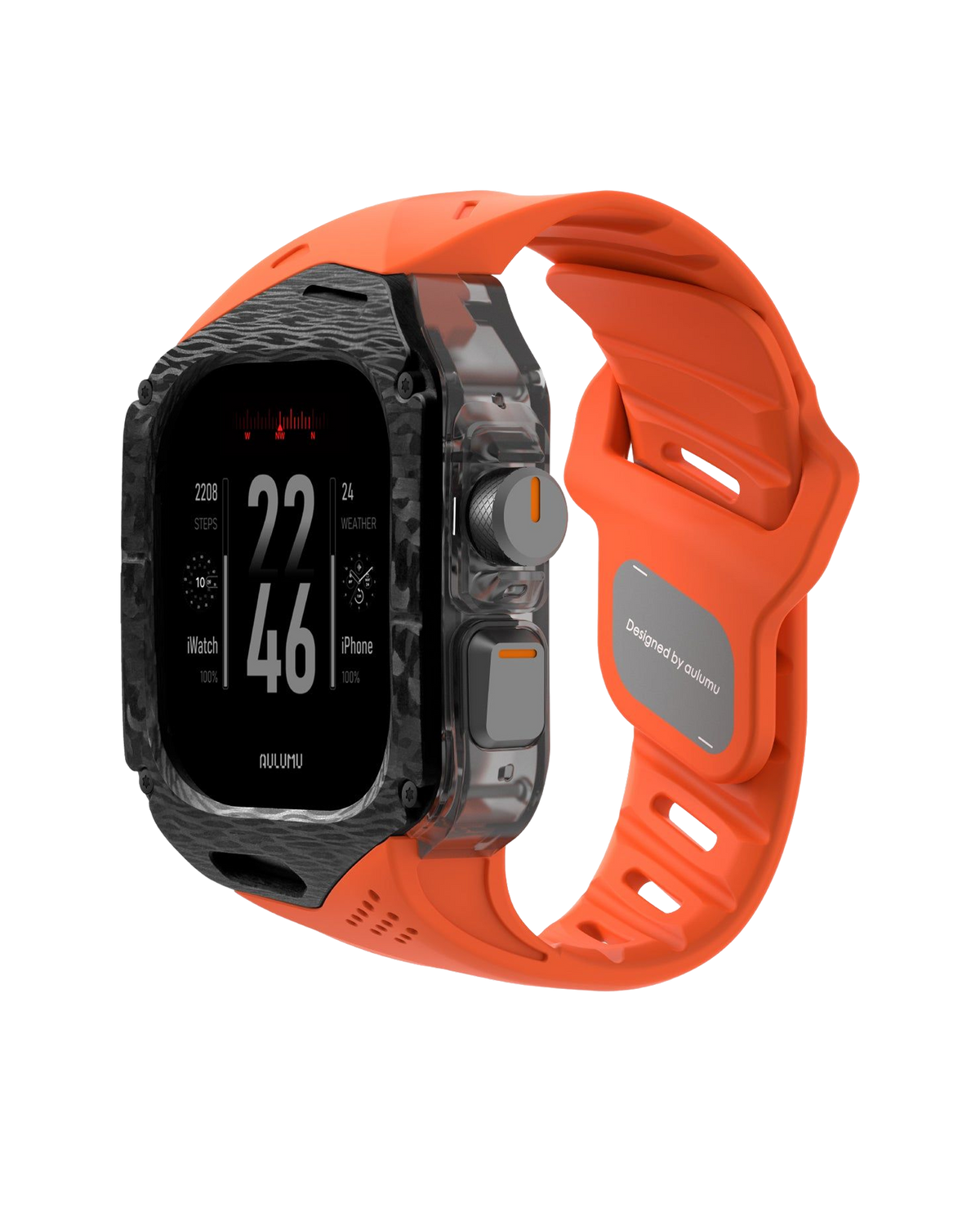 A01 Case with Band for Apple Watch Ultra 1/2/3 | Carbon Fiber Cover | FKM Band