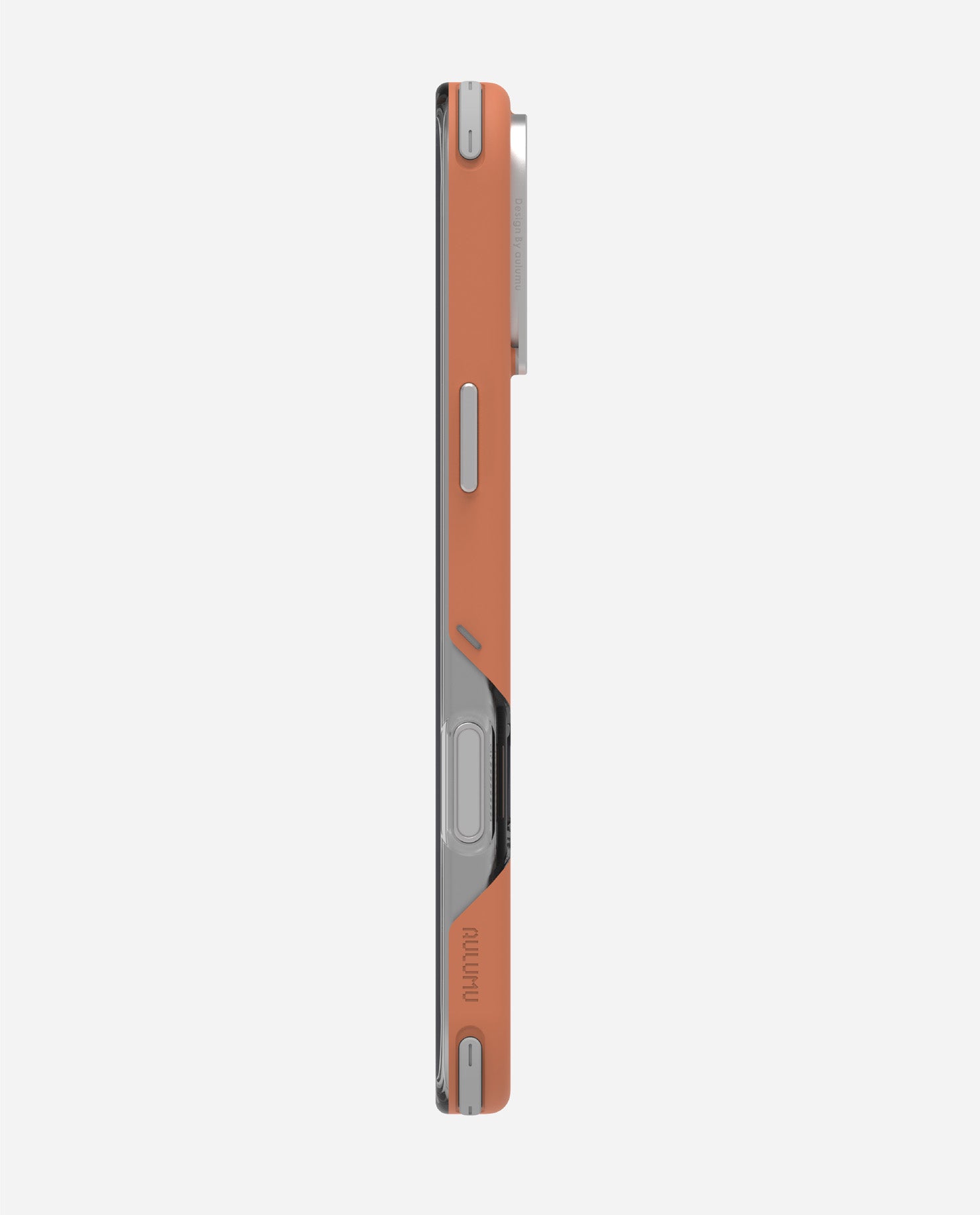 Side view of orange AULUMU A16 slim shockproof MagSafe case for iPhone 16 Pro