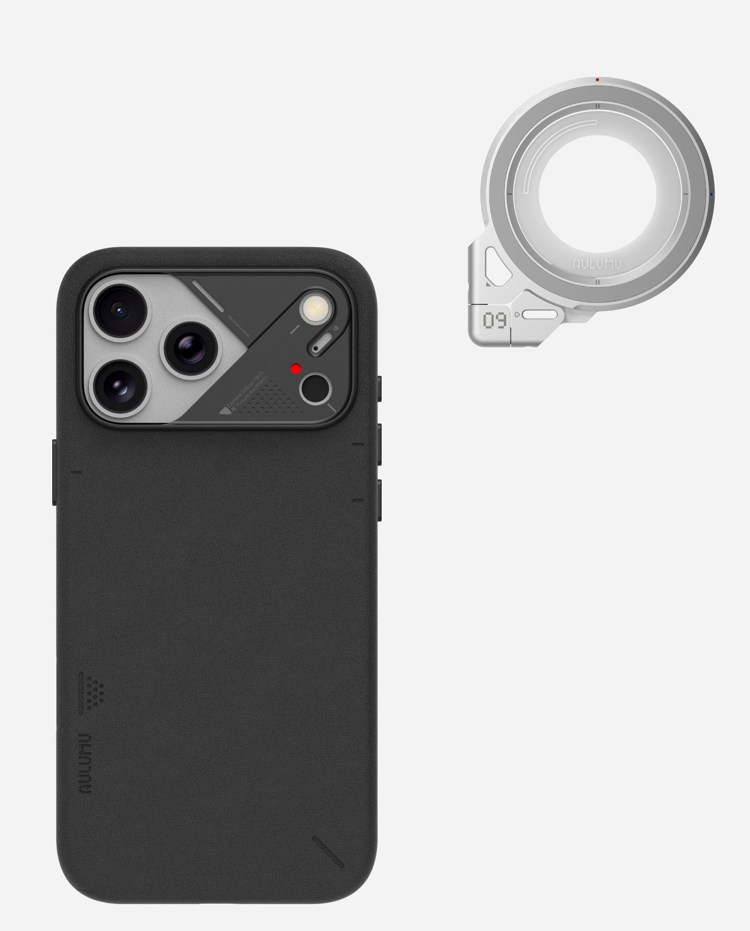 A17 iPhone 17 Series Vegan Leather Case & G09 Infinite 360° Magnetic Stand