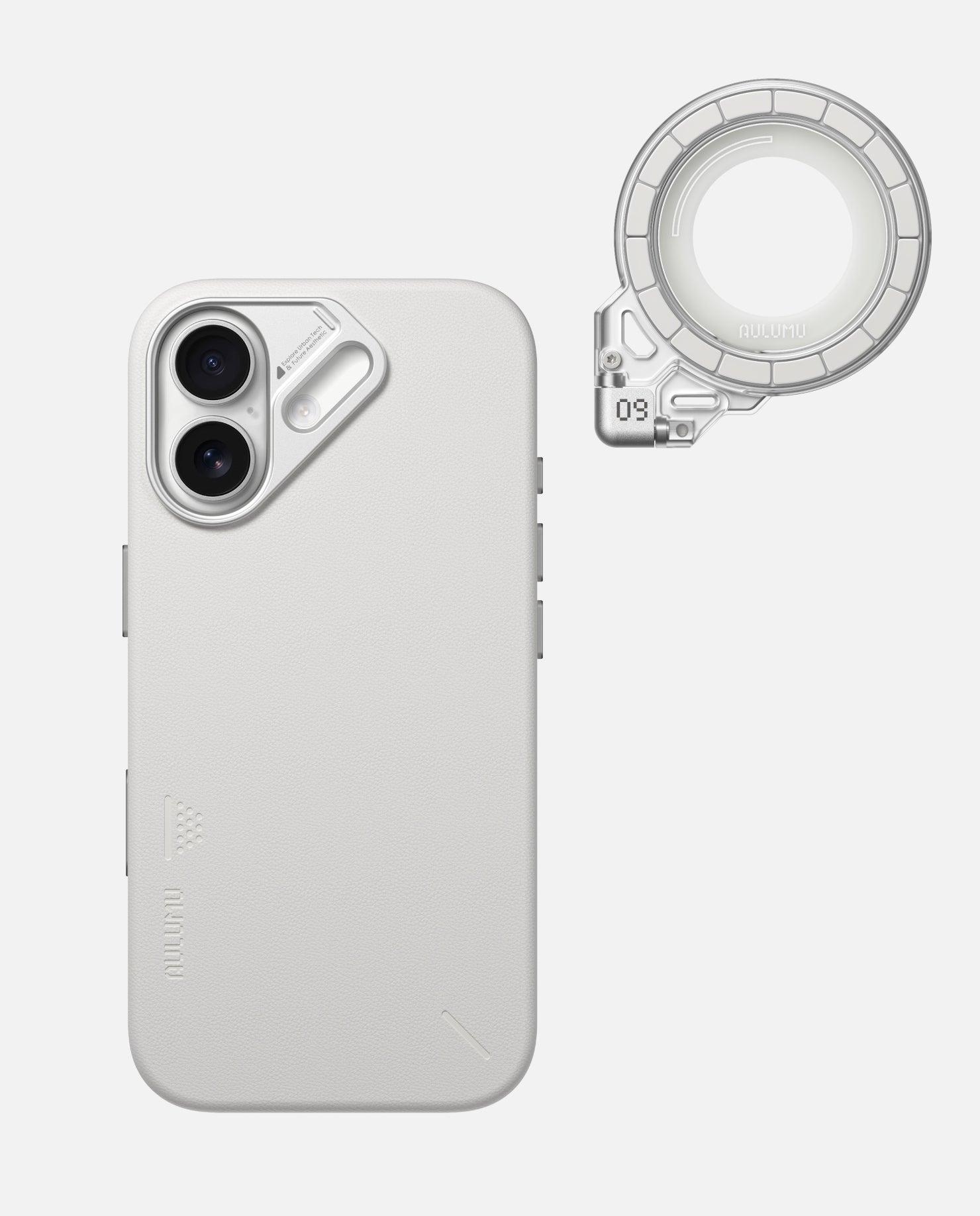 A17 iPhone 17 Series Vegan Leather Case & G09 Ghost Infinite 360° Magnetic Stand