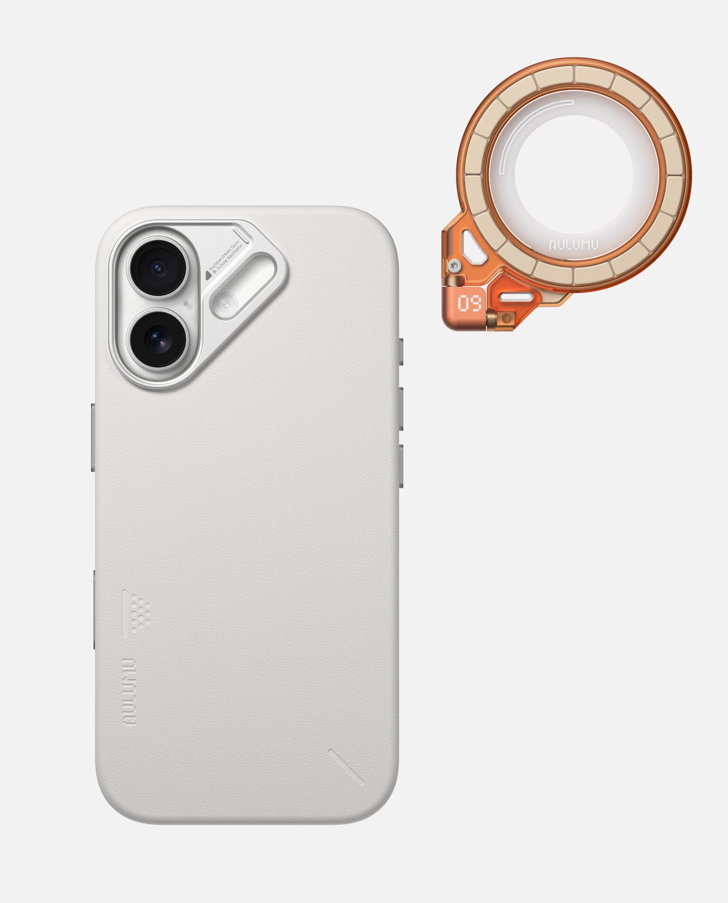A17 iPhone 17 Series Vegan Leather Case & G09 Ghost Infinite 360° Magnetic Stand