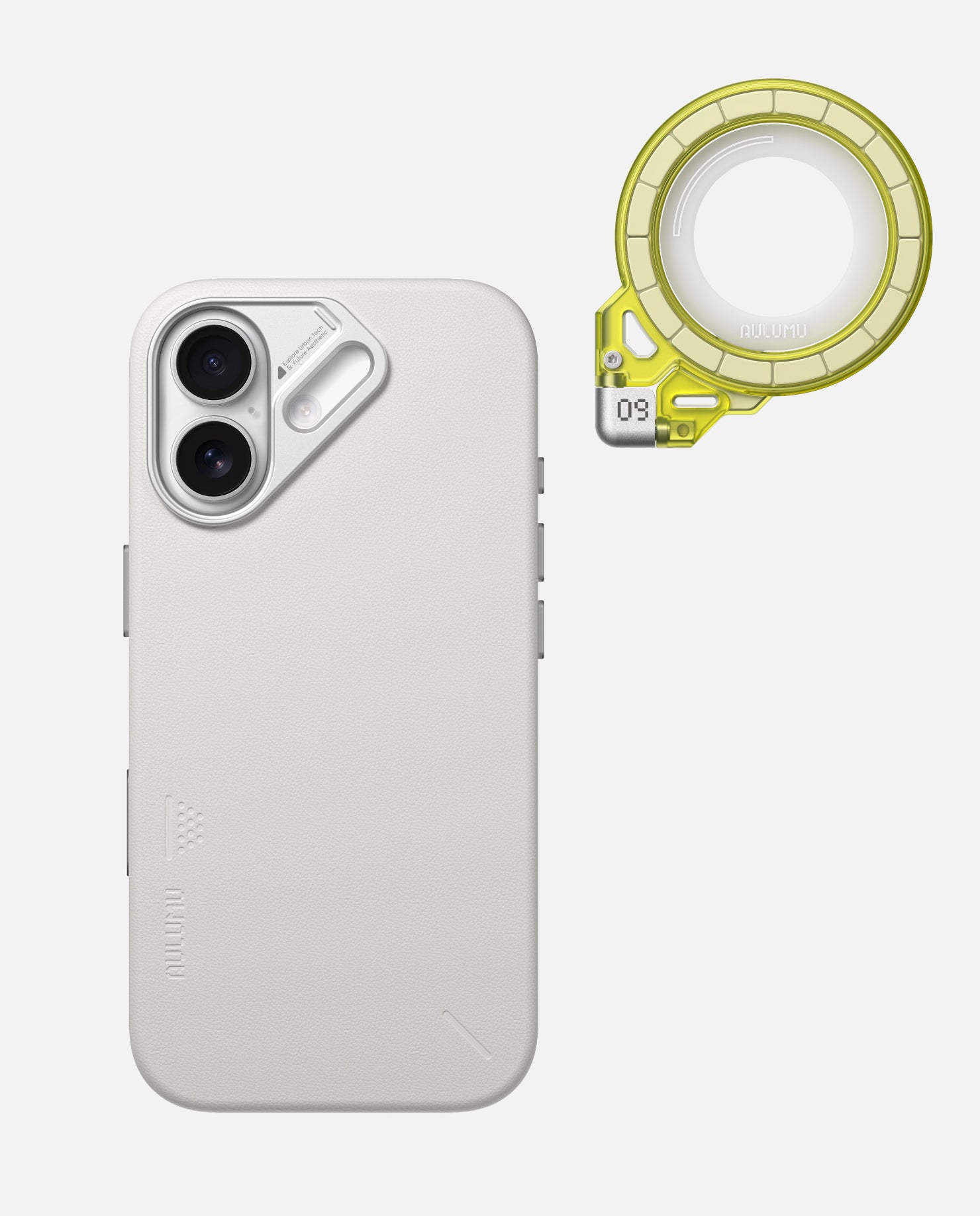 A17 iPhone 17 Series Vegan Leather Case & G09 Ghost Infinite 360° Magnetic Stand
