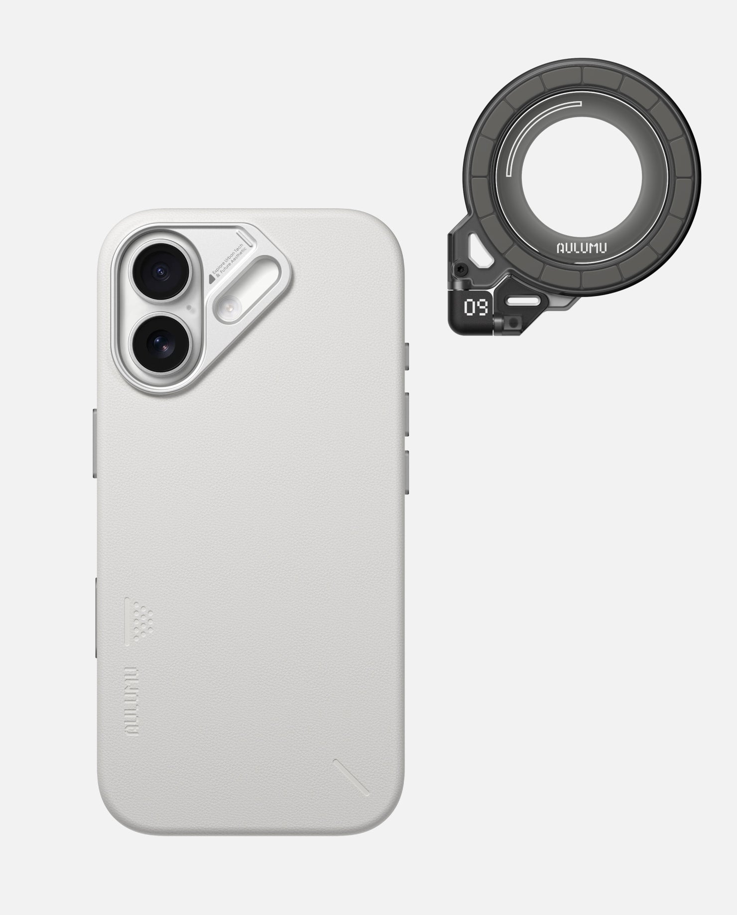 A17 iPhone 17 Series Vegan Leather Case & G09 Ghost Infinite 360° Magnetic Stand