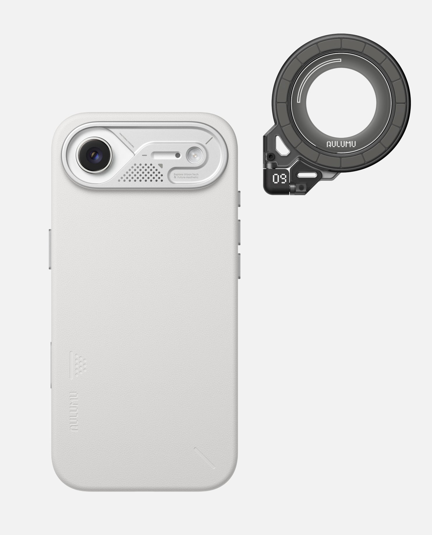 A17 iPhone 17 Series Vegan Leather Case & G09 Ghost Infinite 360° Magnetic Stand