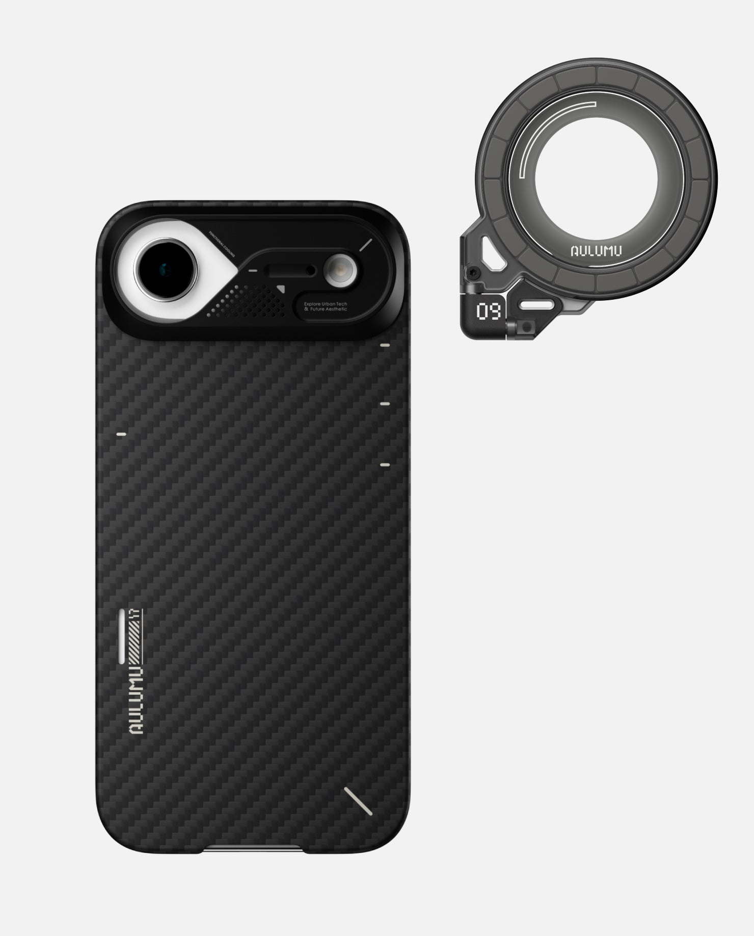 A17 iPhone 17 Series Aramid Fiber Case & G09 Ghost Infinite 360° Magnetic Stand