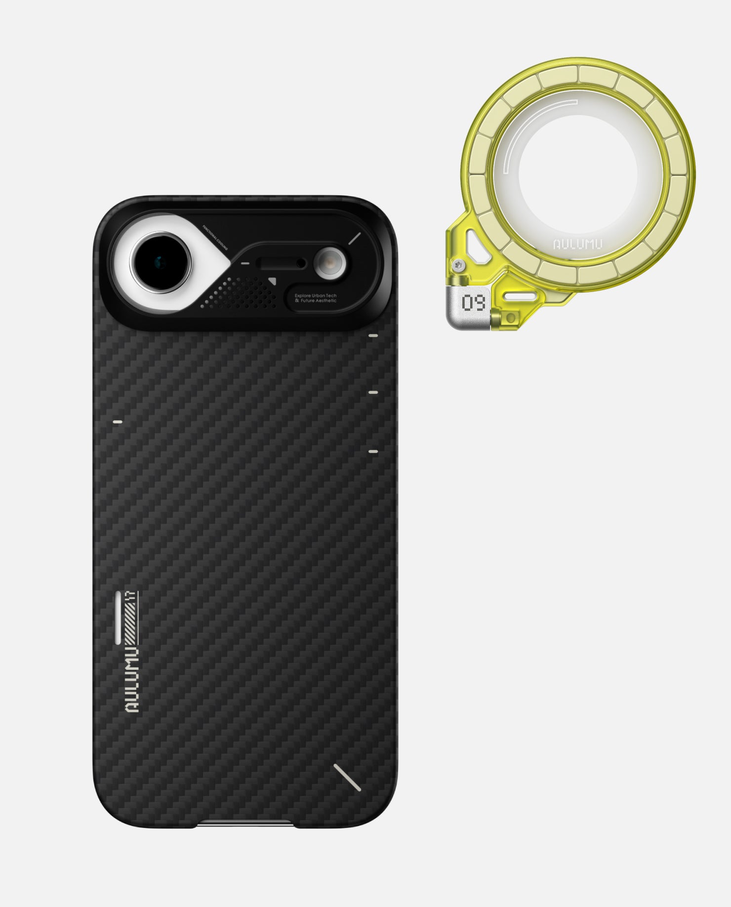 A17 iPhone 17 Series Aramid Fiber Case & G09 Ghost Infinite 360° Magnetic Stand