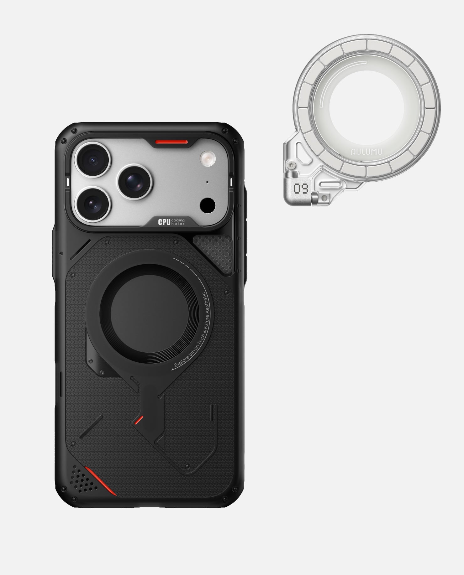 A17 iPhone 17 Series Rugged Outdoor Case & G09 Ghost Infinite 360° Magnetic Stand