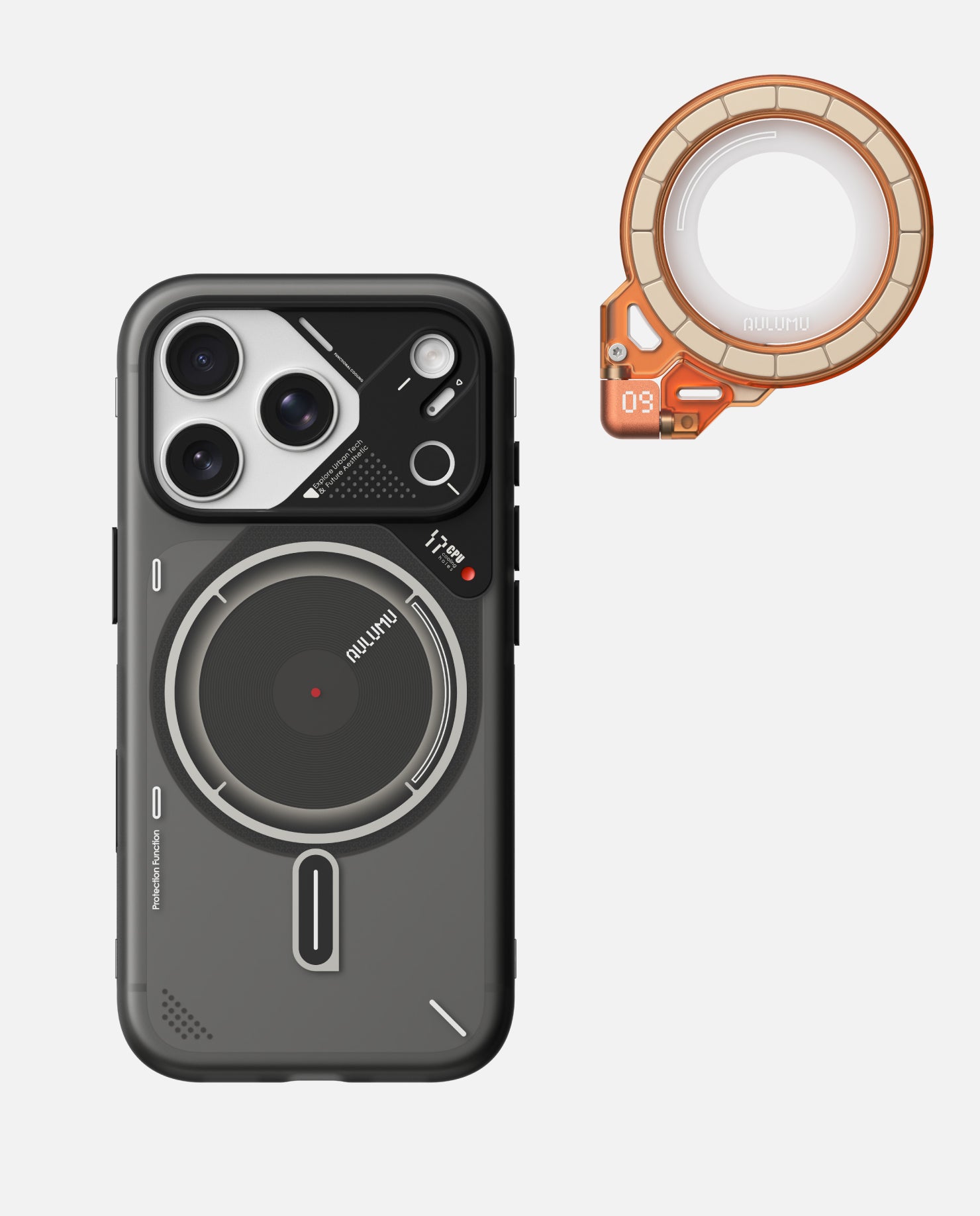 A17 iPhone 17 Series Frosted Case & G09 Ghost Infinite 360° Magnetic Stand
