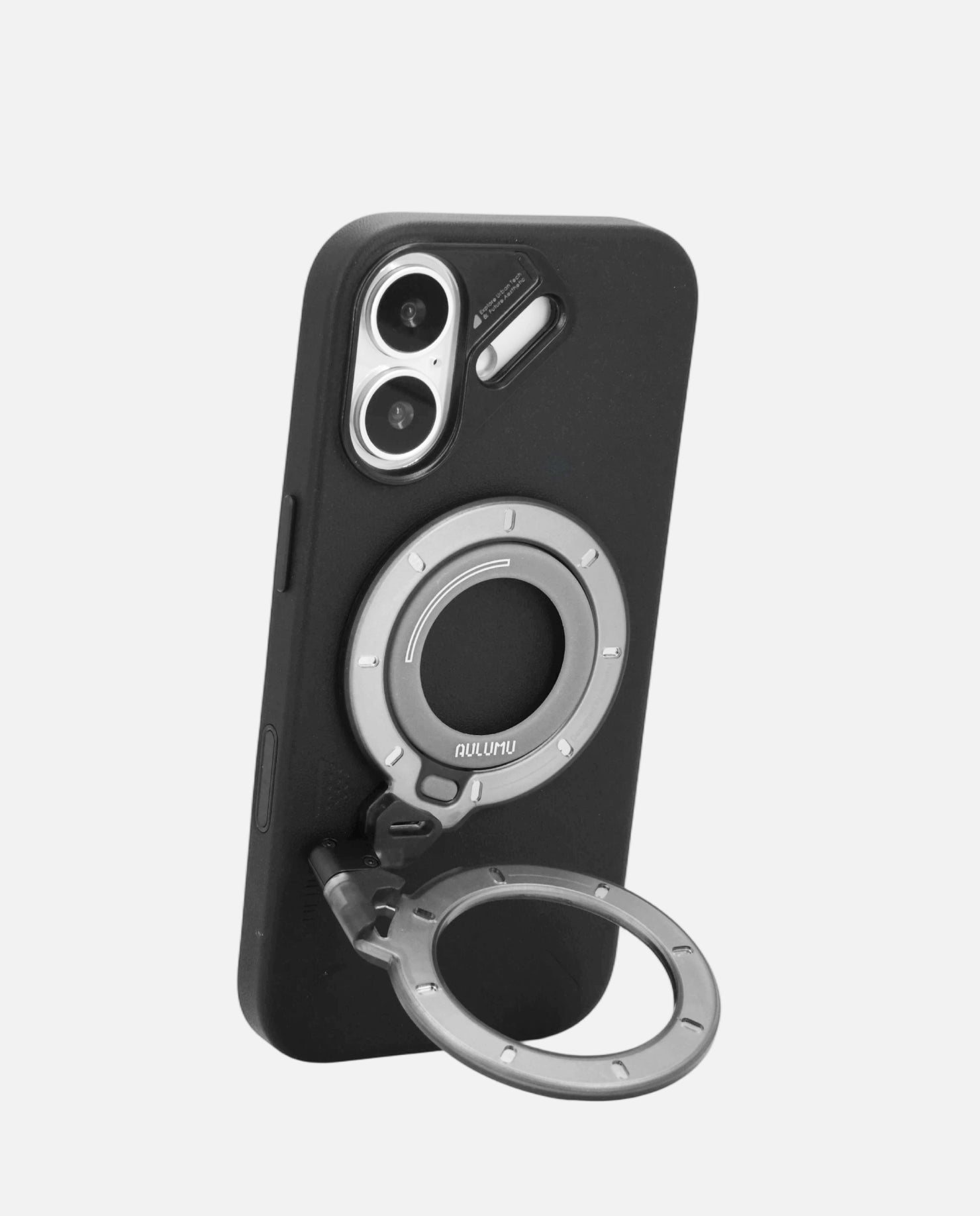A17 iPhone 17 Series Vegan Leather Case & G09 Ghost Infinite 360° Magnetic Stand