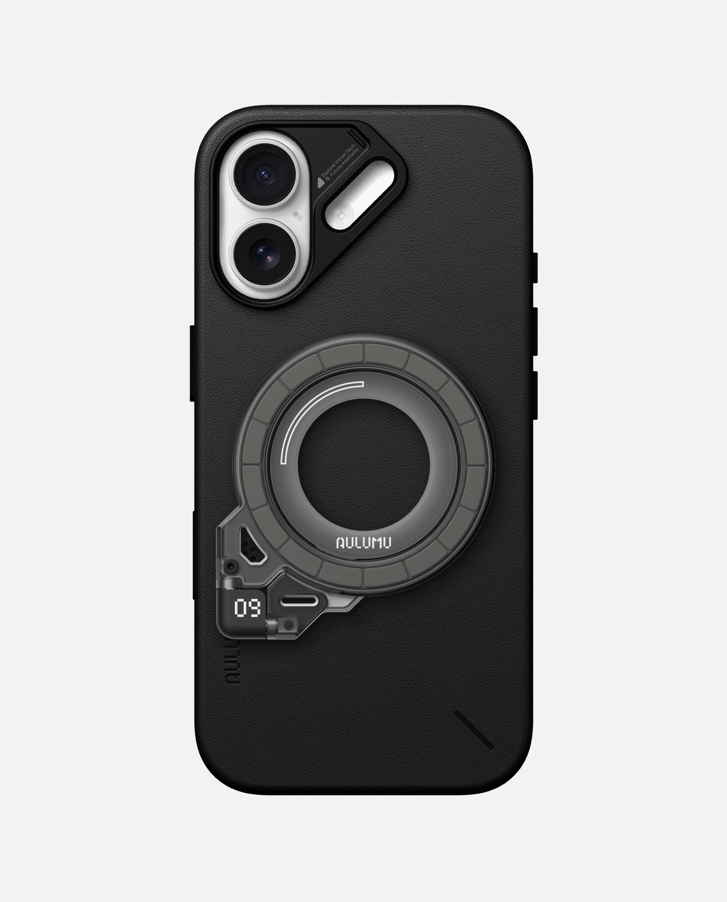 A17 iPhone 17 Series Vegan Leather Case & G09 Ghost Infinite 360° Magnetic Stand