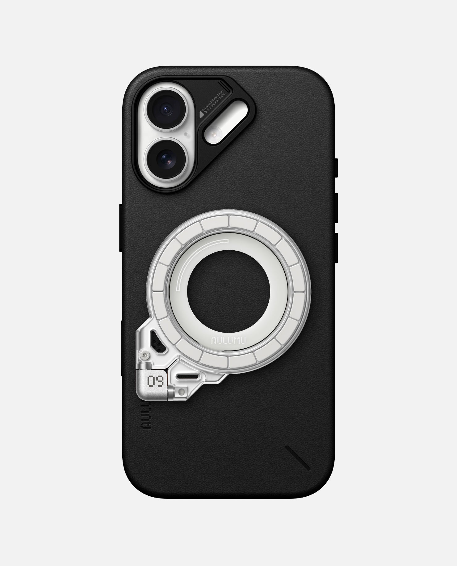 A17 iPhone 17 Series Vegan Leather Case & G09 Ghost Infinite 360° Magnetic Stand
