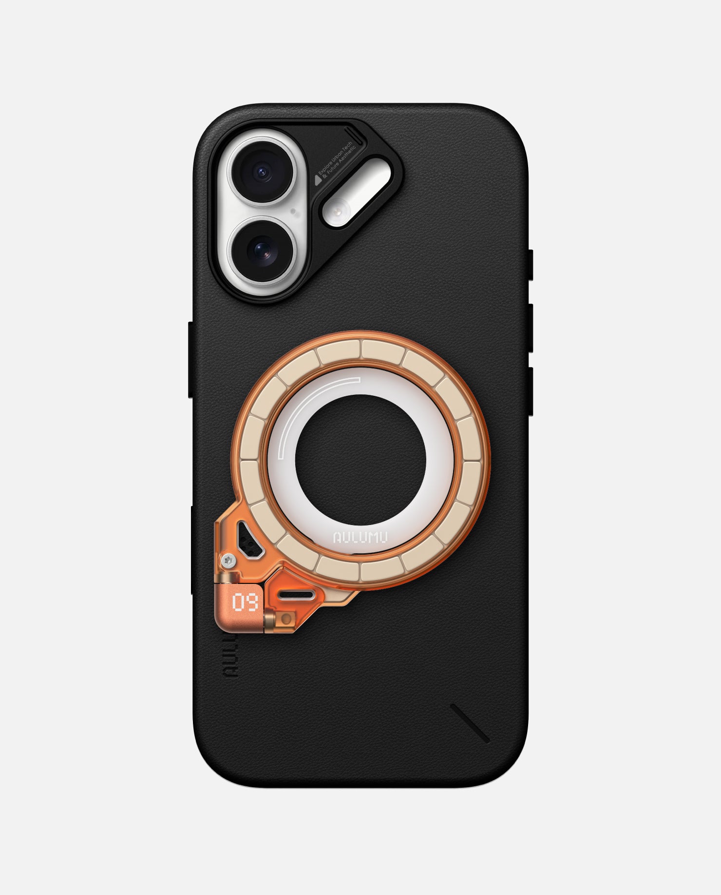 A17 iPhone 17 Series Vegan Leather Case & G09 Ghost Infinite 360° Magnetic Stand