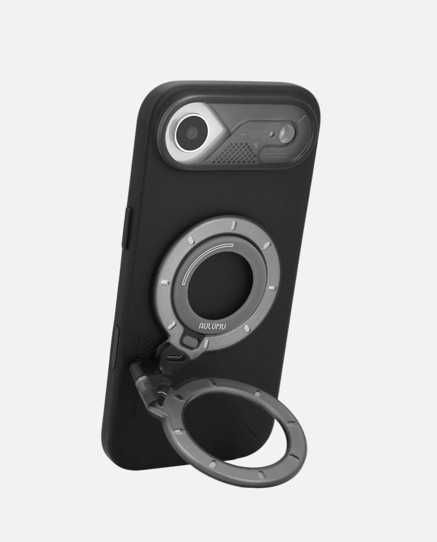 A17 iPhone 17 Series Vegan Leather Case & G09 Ghost Infinite 360° Magnetic Stand