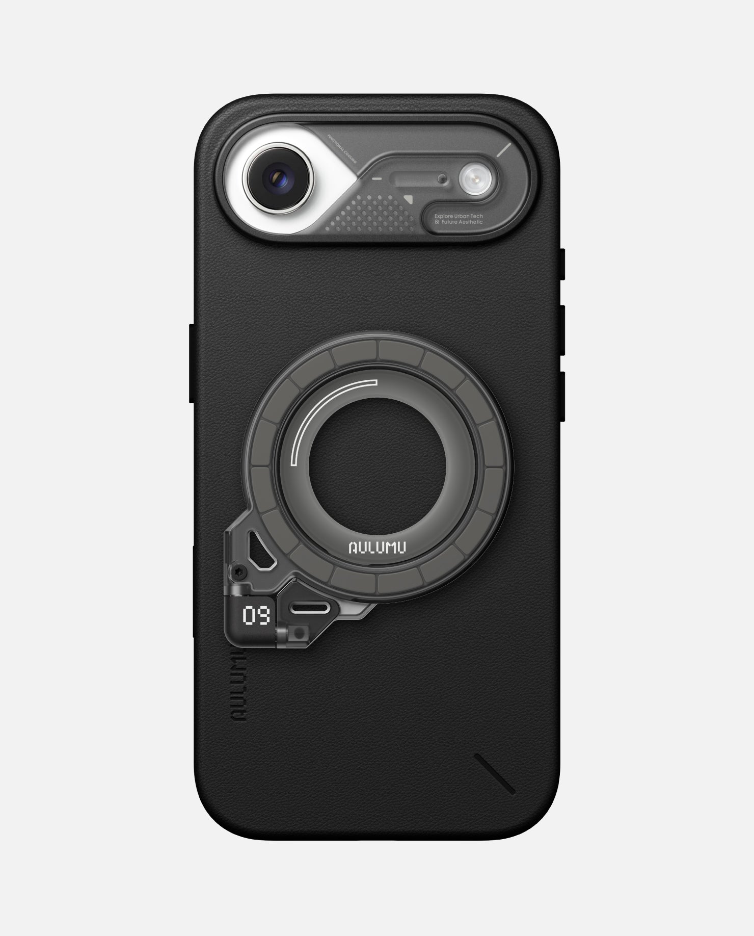 A17 iPhone 17 Series Vegan Leather Case & G09 Ghost Infinite 360° Magnetic Stand