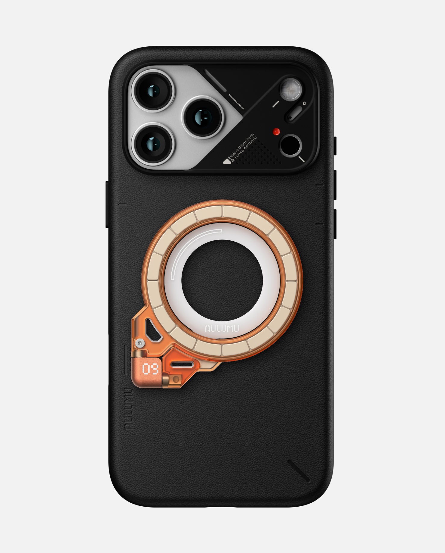 A17 iPhone 17 Series Vegan Leather Case & G09 Ghost Infinite 360° Magnetic Stand