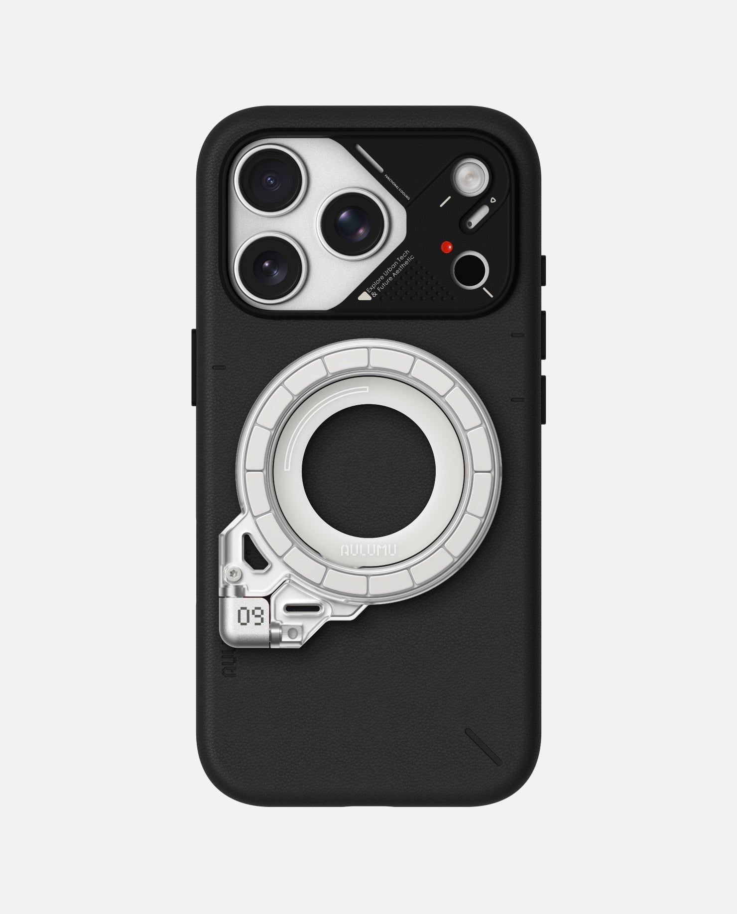 A17 iPhone 17 Series Vegan Leather Case & G09 Ghost Infinite 360° Magnetic Stand