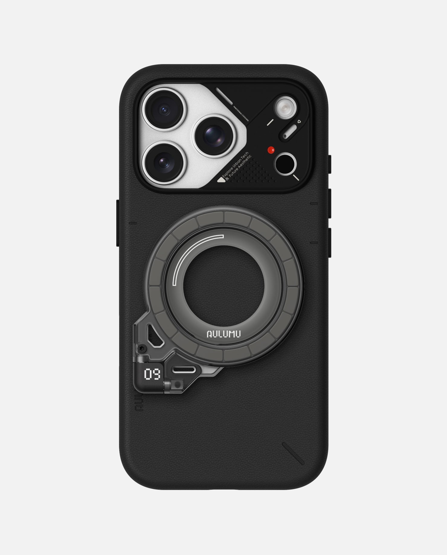 A17 iPhone 17 Series Vegan Leather Case & G09 Ghost Infinite 360° Magnetic Stand