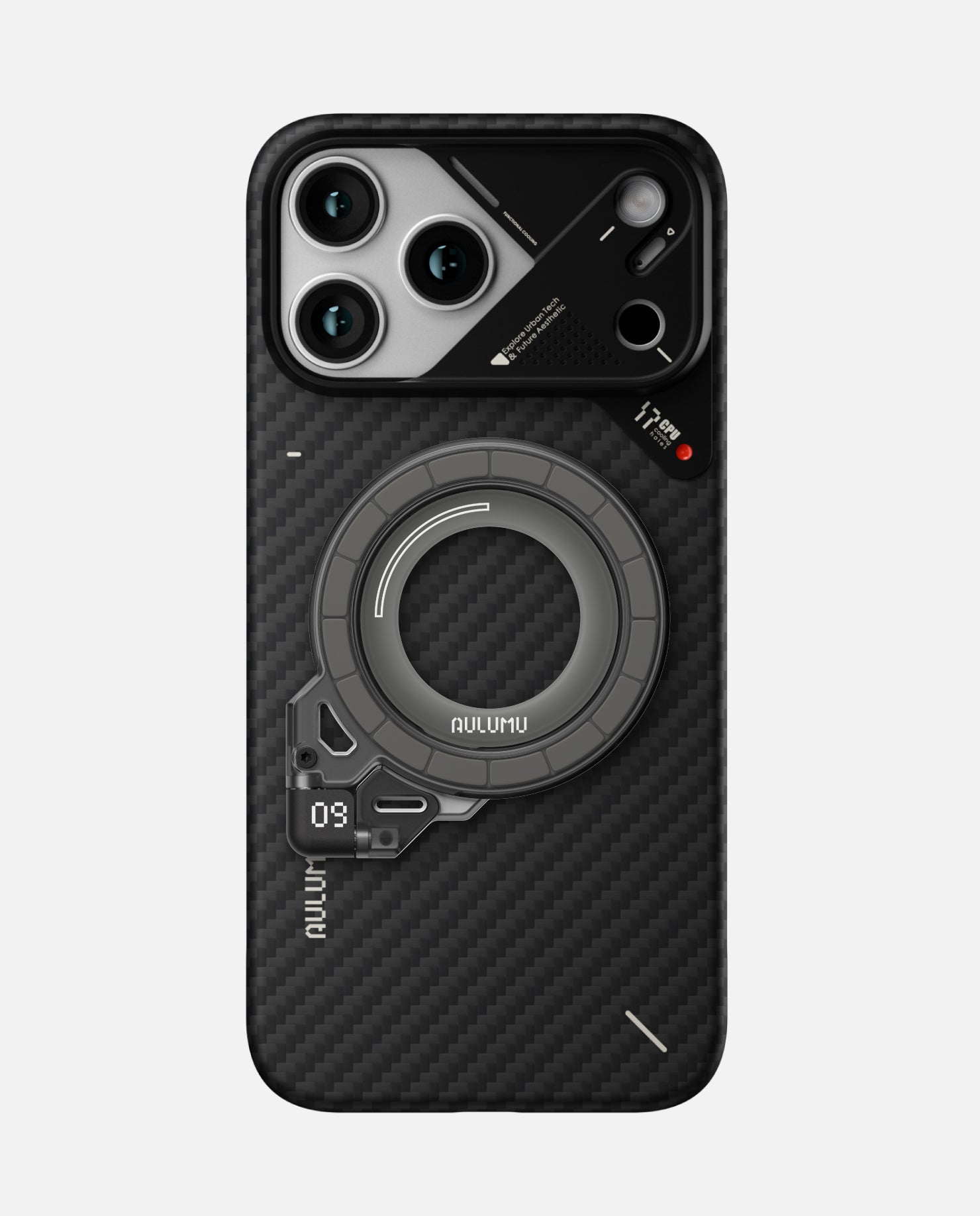 A17 iPhone 17 Series Aramid Fiber Case & G09 Ghost Infinite 360° Magnetic Stand