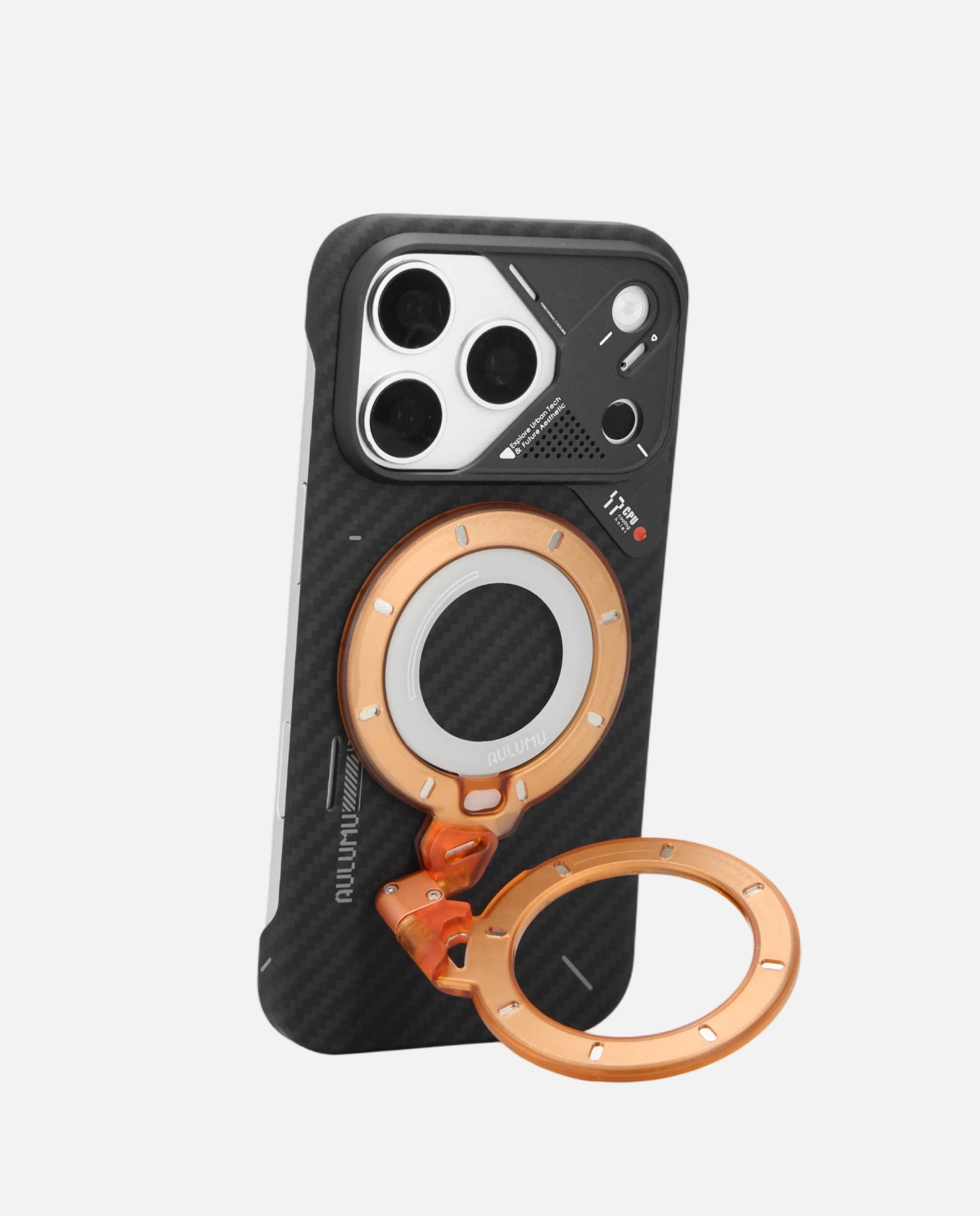 A17 iPhone 17 Series Aramid Fiber Case & G09 Ghost Infinite 360° Magnetic Stand