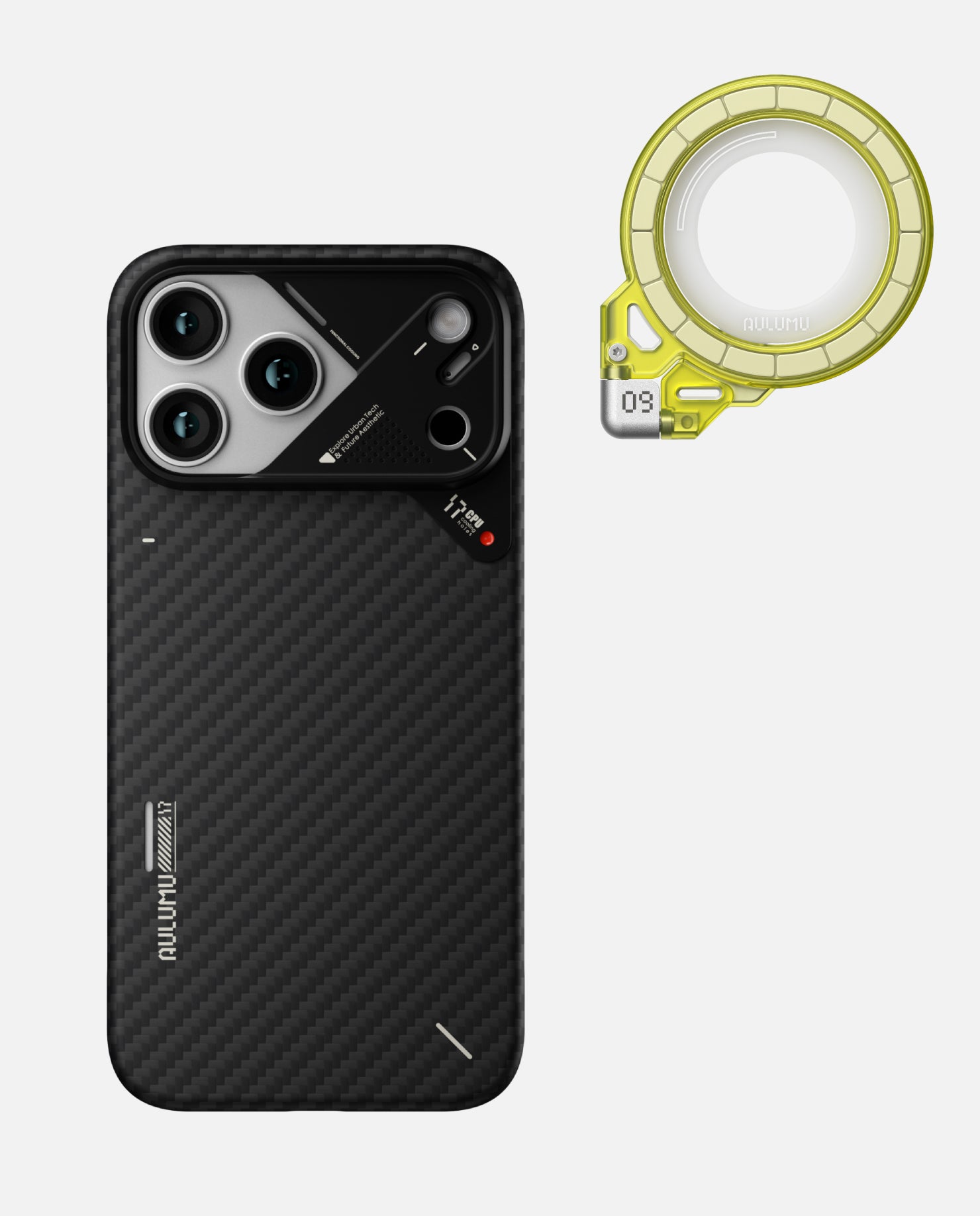A17 iPhone 17 Series Aramid Fiber Case & G09 Ghost Infinite 360° Magnetic Stand
