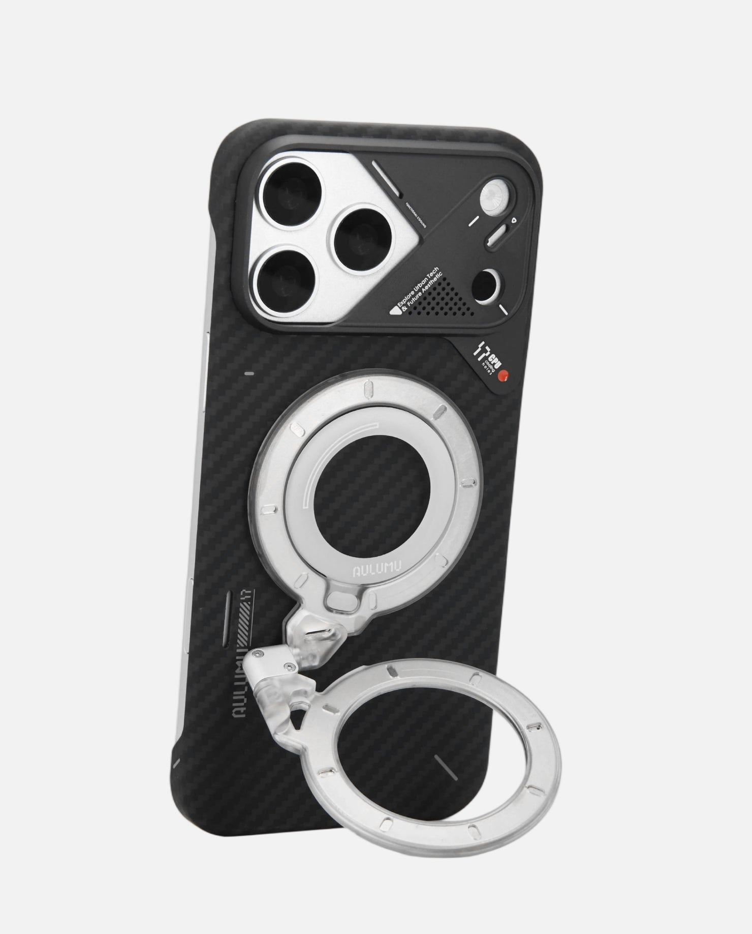 A17 iPhone 17 Series Aramid Fiber Case & G09 Ghost Infinite 360° Magnetic Stand