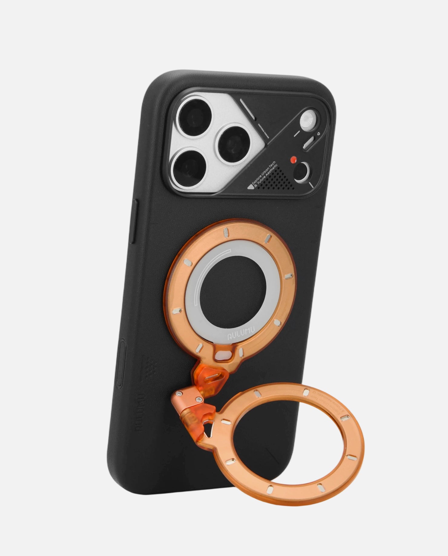 A17 iPhone 17 Series Vegan Leather Case & G09 Ghost Infinite 360° Magnetic Stand
