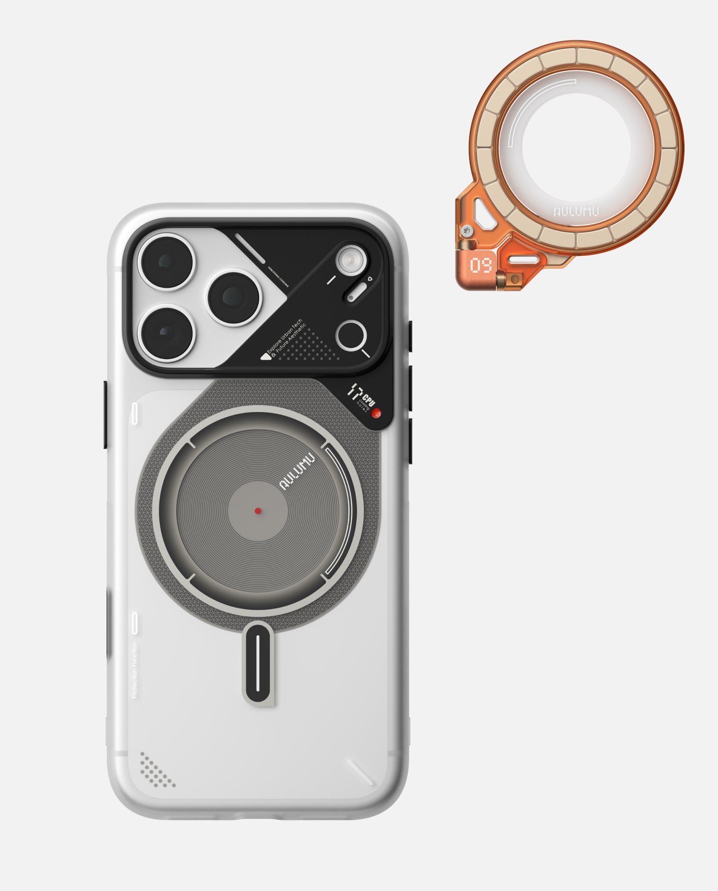 A17 iPhone 17 Series Frosted Case & G09 Ghost Infinite 360° Magnetic Stand