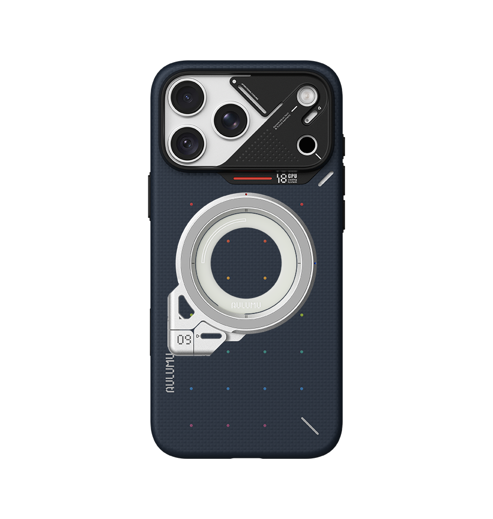 A18 iPhone 18/17 Series Ultra Slim Particle Aramid Fiber Case & G09 Infinite 360° Magnetic Stand