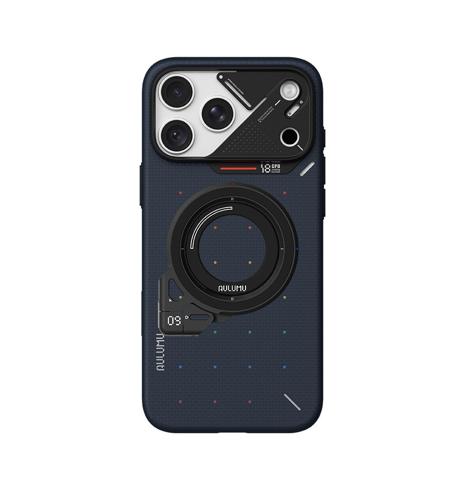 A18 iPhone 18/17 Series Ultra Slim Particle Aramid Fiber Case & G09 Infinite 360° Magnetic Stand