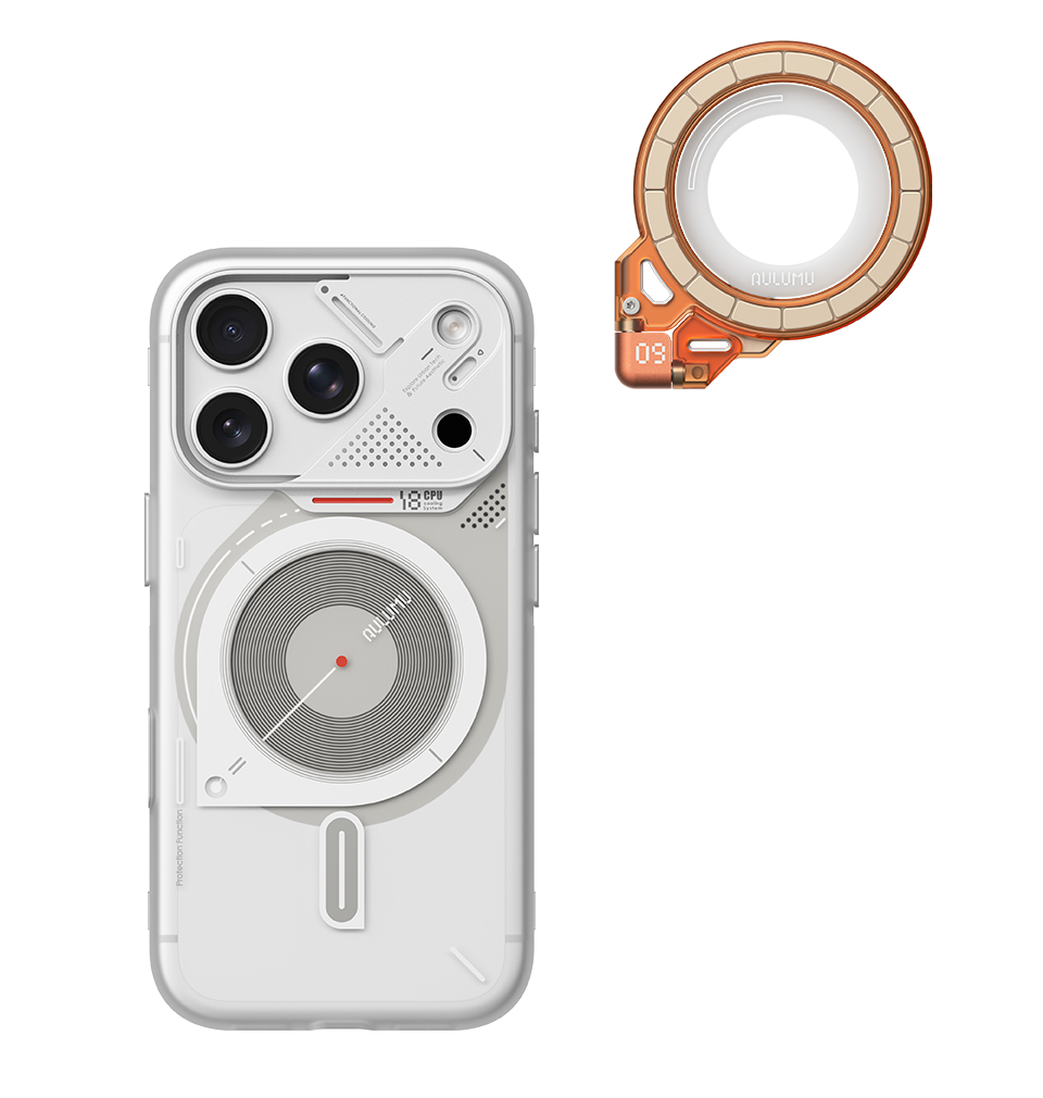 A18 iPhone 18/17 Series Frosted Case & G09 Ghost Infinite 360° Magnetic Stand