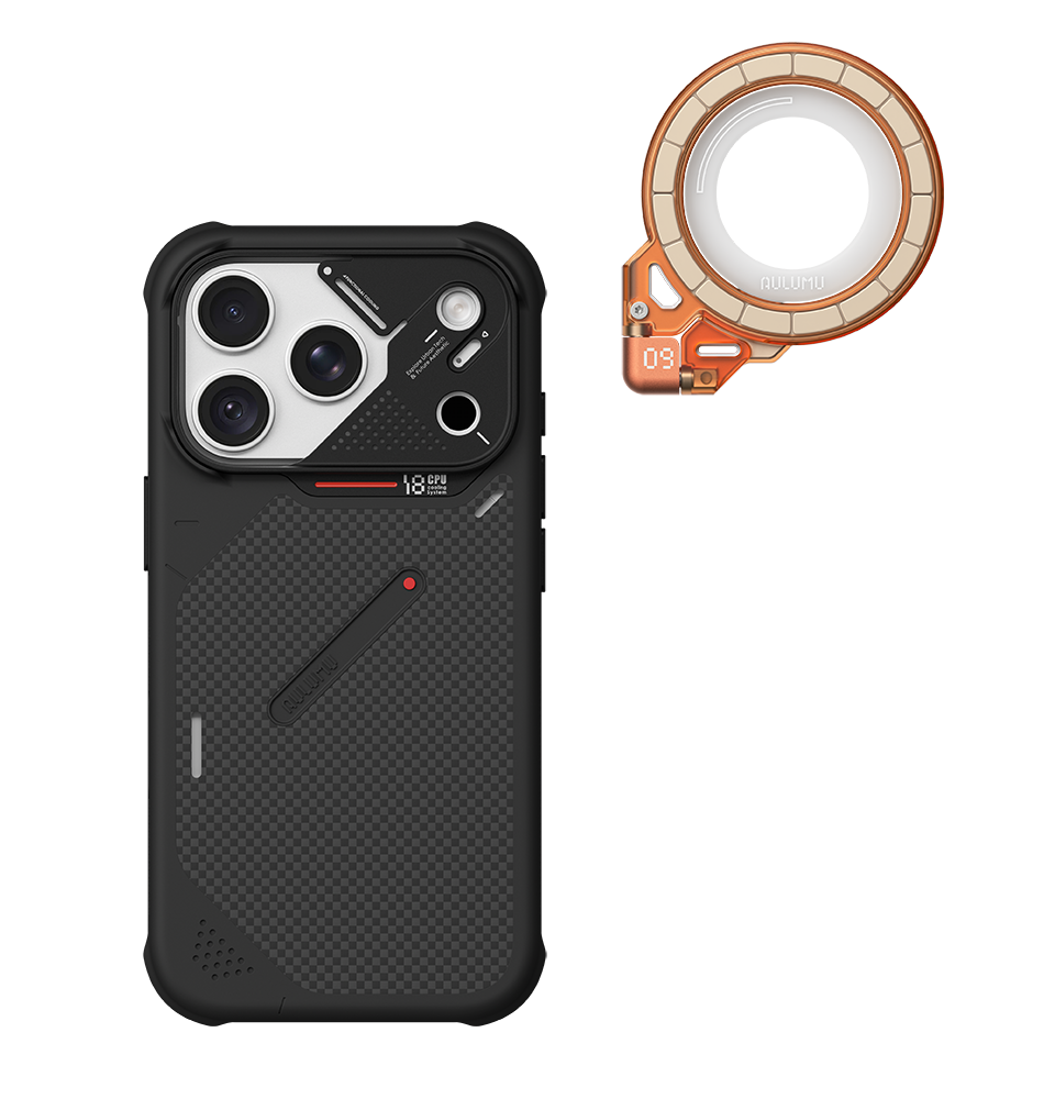 A18 Armor Shockproof Aramid Fiber Case for iPhone 18/17 Series & G09 Ghost Infinite 360° Magnetic Stand