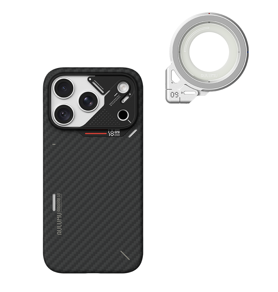 A18 iPhone 18/17 Series Ultra Slim Aramid Fiber Case & G09 Infinite 360° Magnetic Stand