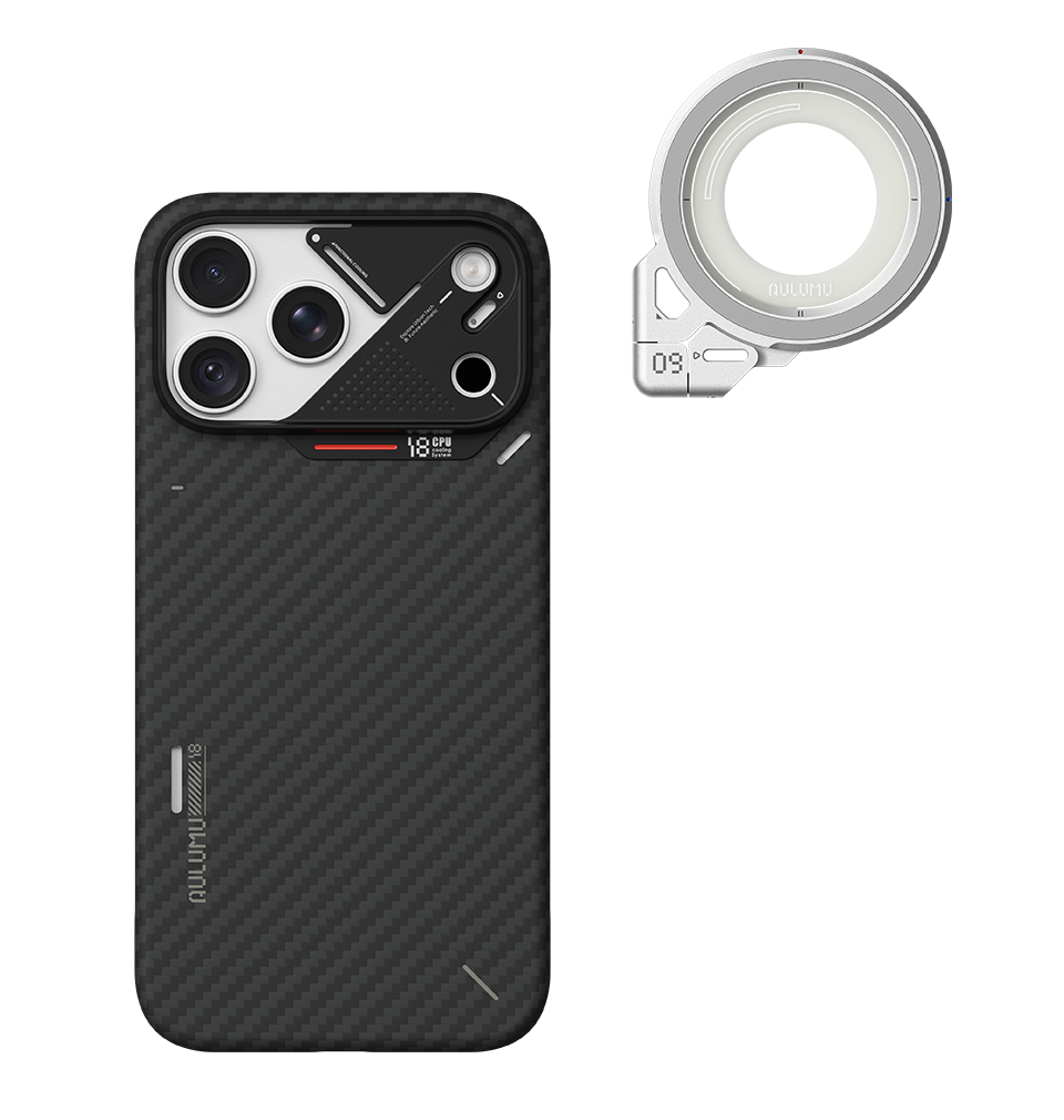 A18 iPhone 18/17 Series Ultra Slim Aramid Fiber Case & G09 Infinite 360° Magnetic Stand