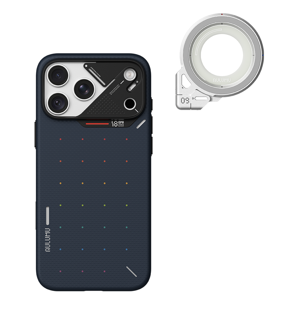 A18 iPhone 18/17 Series Ultra Slim Particle Aramid Fiber Case & G09 Infinite 360° Magnetic Stand