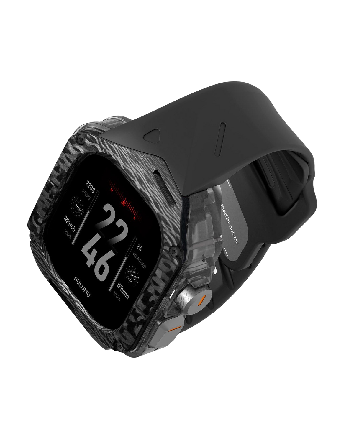 A01 Case with Band for Apple Watch Ultra 1/2/3 | Carbon Fiber Cover | FKM Band