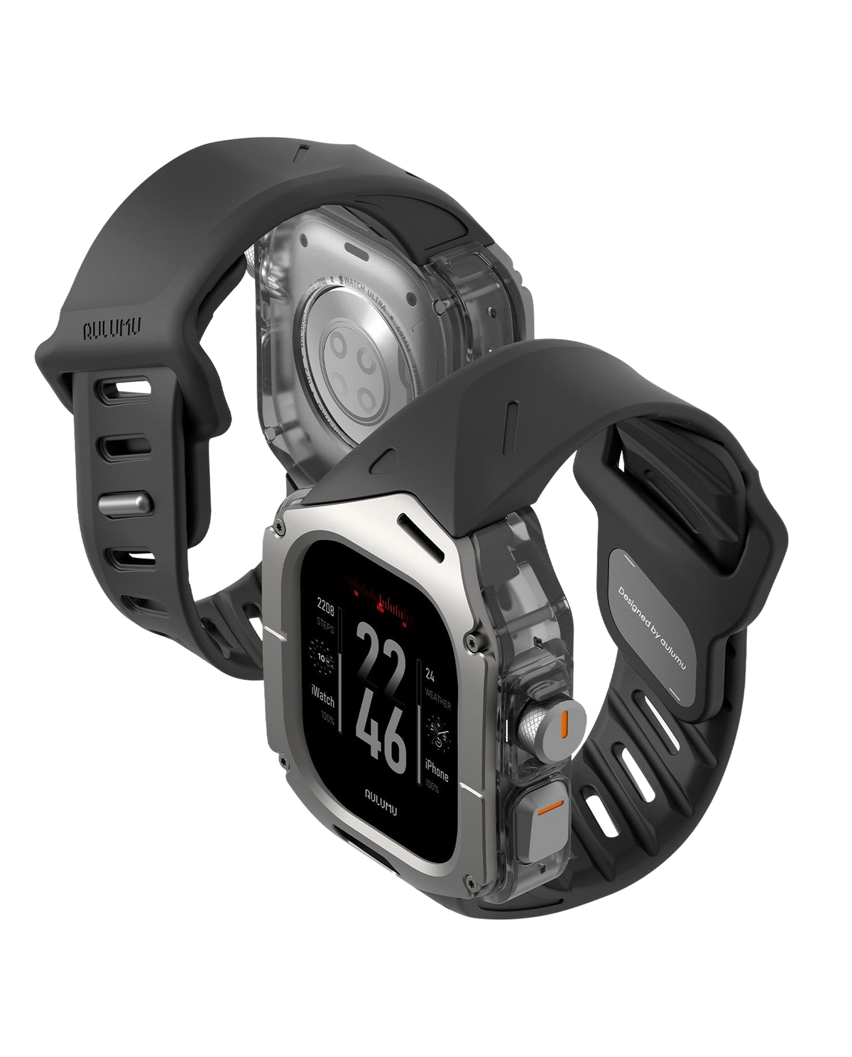 A01 Case with Band for Apple Watch Ultra 1/2/3 | Titanium Cover | FKM Band