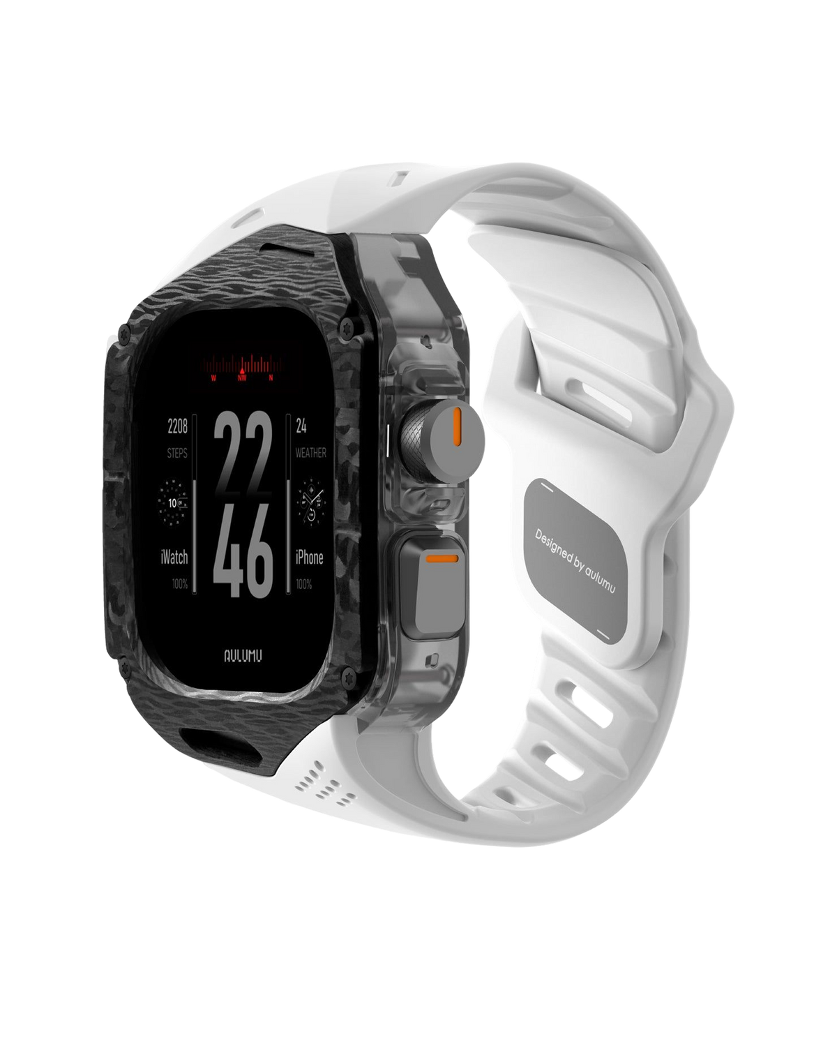 A01 Case with Band for Apple Watch Ultra 1/2/3 | Carbon Fiber Cover | FKM Band