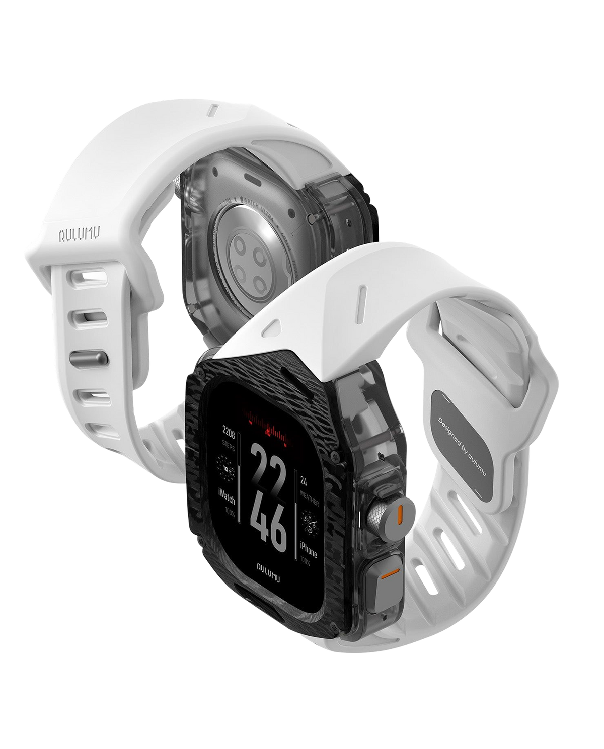 A01 Case with Band for Apple Watch Ultra 1/2/3 | Carbon Fiber Cover | FKM Band