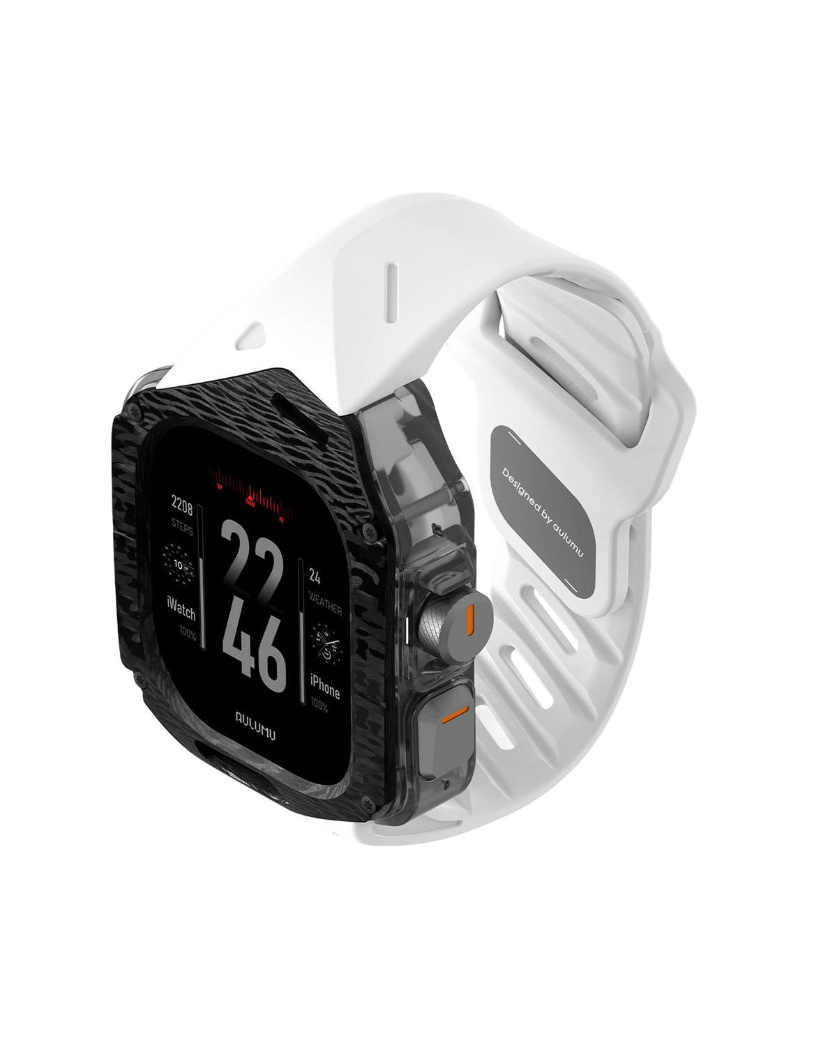 A01 Case with Band for Apple Watch Ultra 1/2/3 | Carbon Fiber Cover | FKM Band