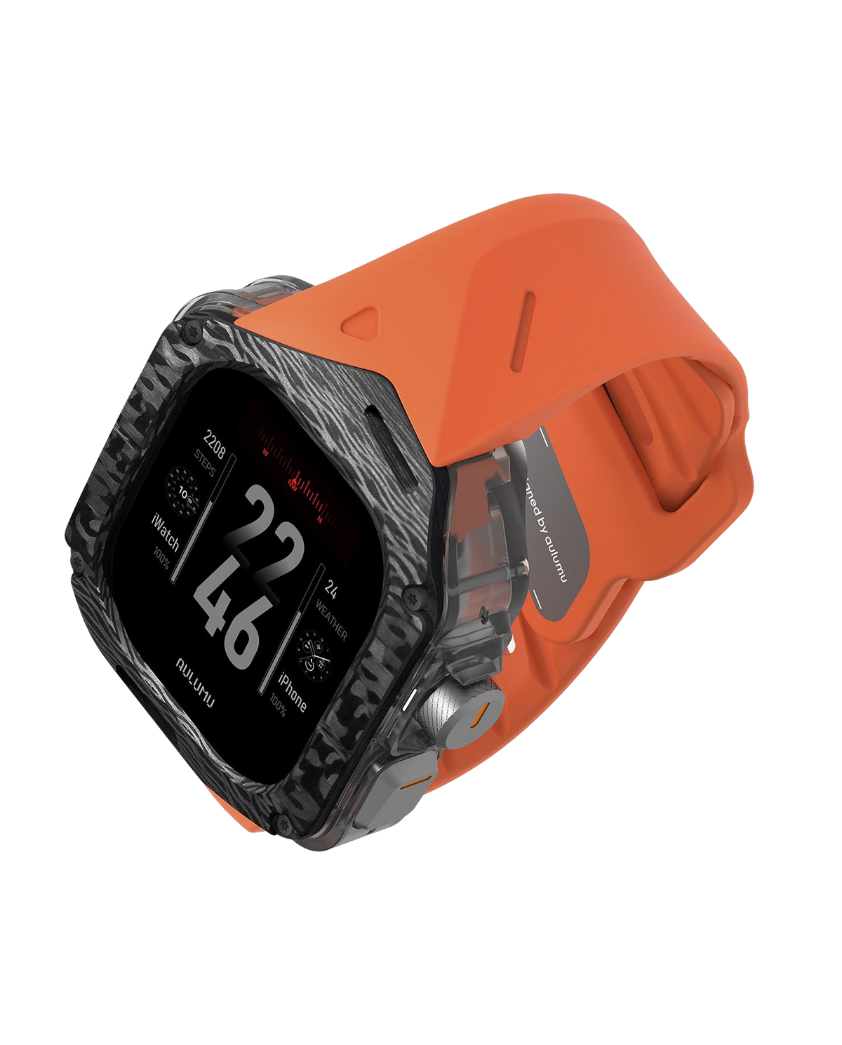 A01 Case with Band for Apple Watch Ultra 1/2/3 | Carbon Fiber Cover | FKM Band