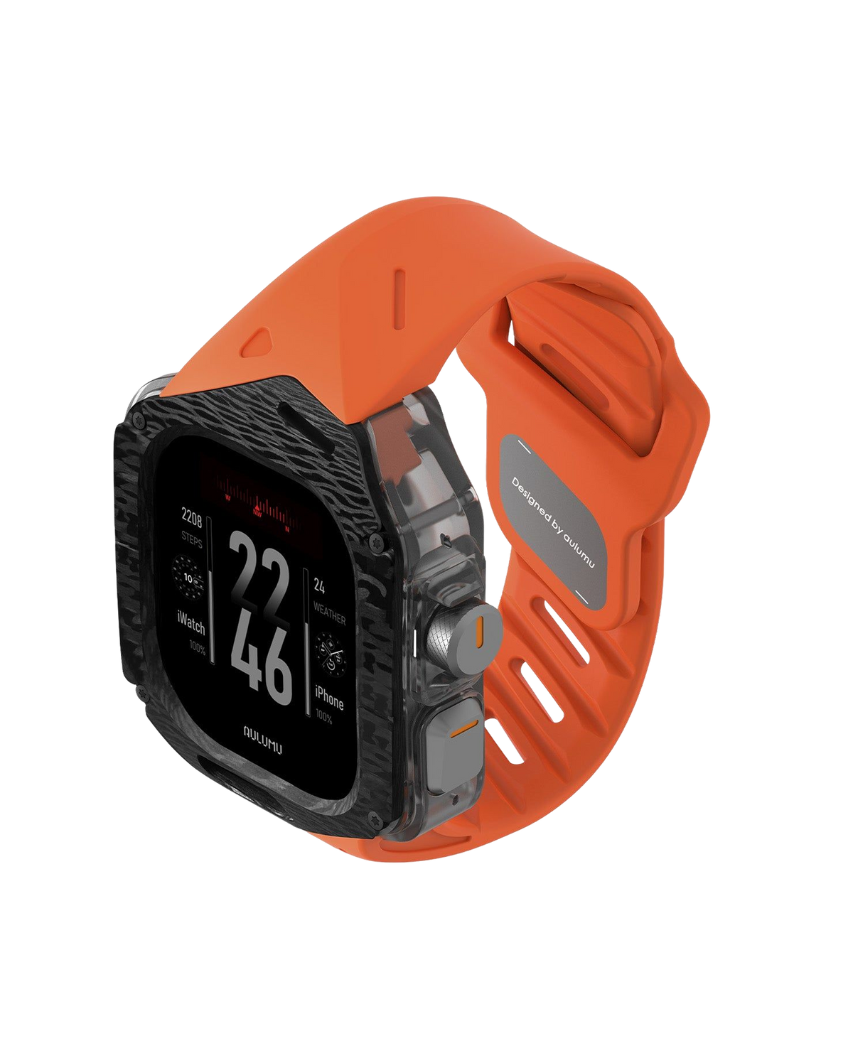A01 Case with Band for Apple Watch Ultra 1/2/3 | Carbon Fiber Cover | FKM Band