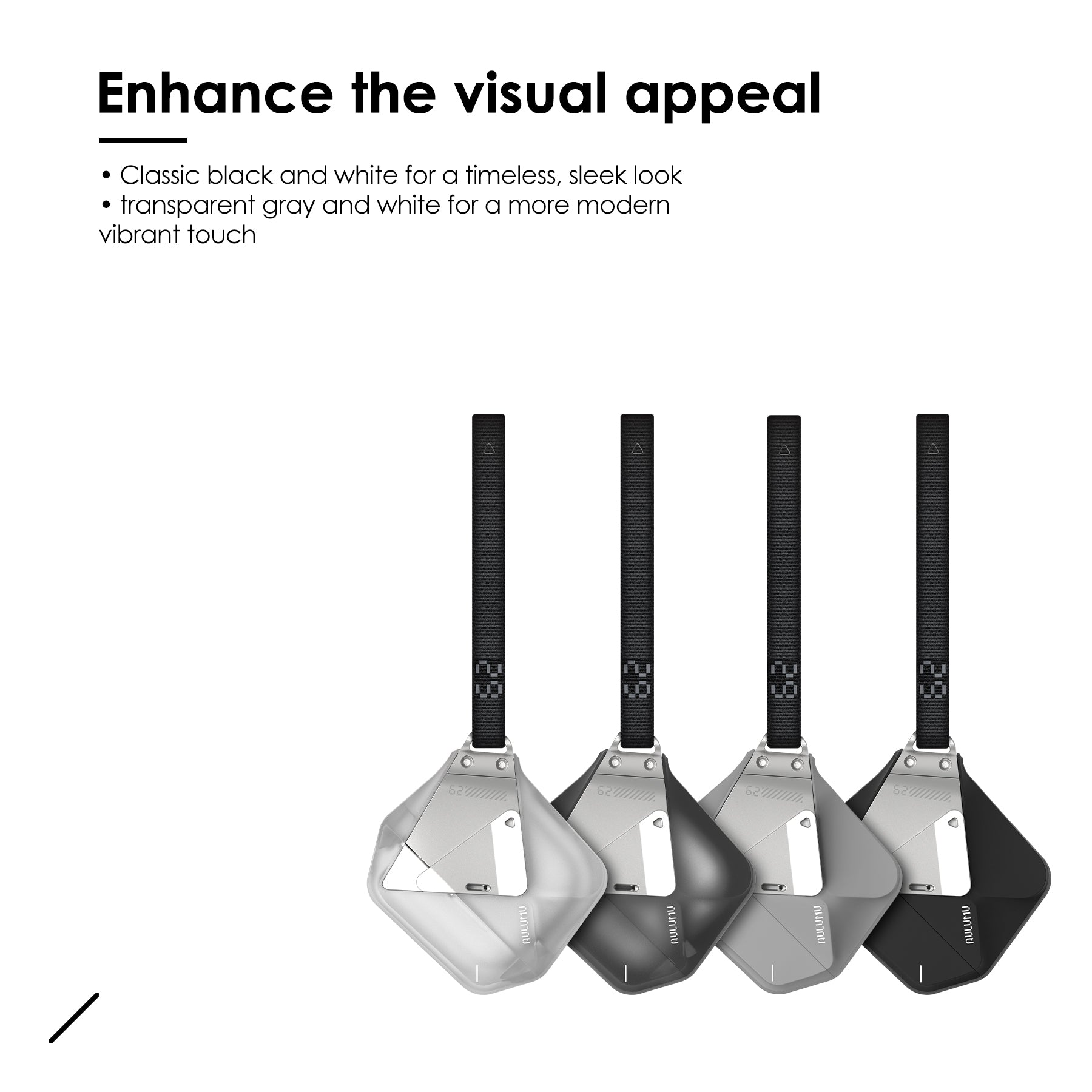 Lineup of AULUMU A29 geometric cases for AirPods 4 in multiple colors hanging by lanyards, emphasizing durable shock-absorbing shell