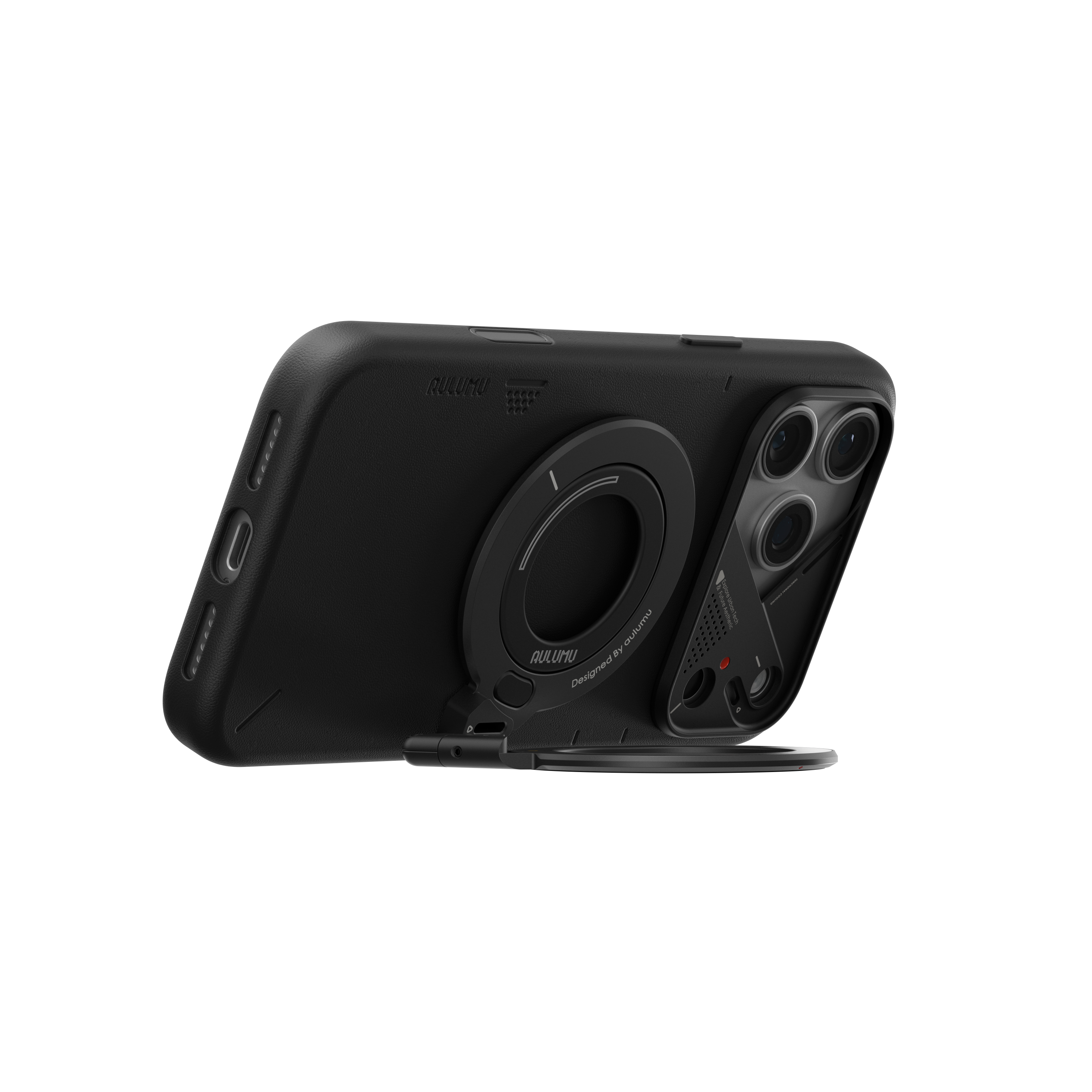 A17 iPhone 17 Series Vegan Leather Case & G09 Infinite 360° Magnetic Stand