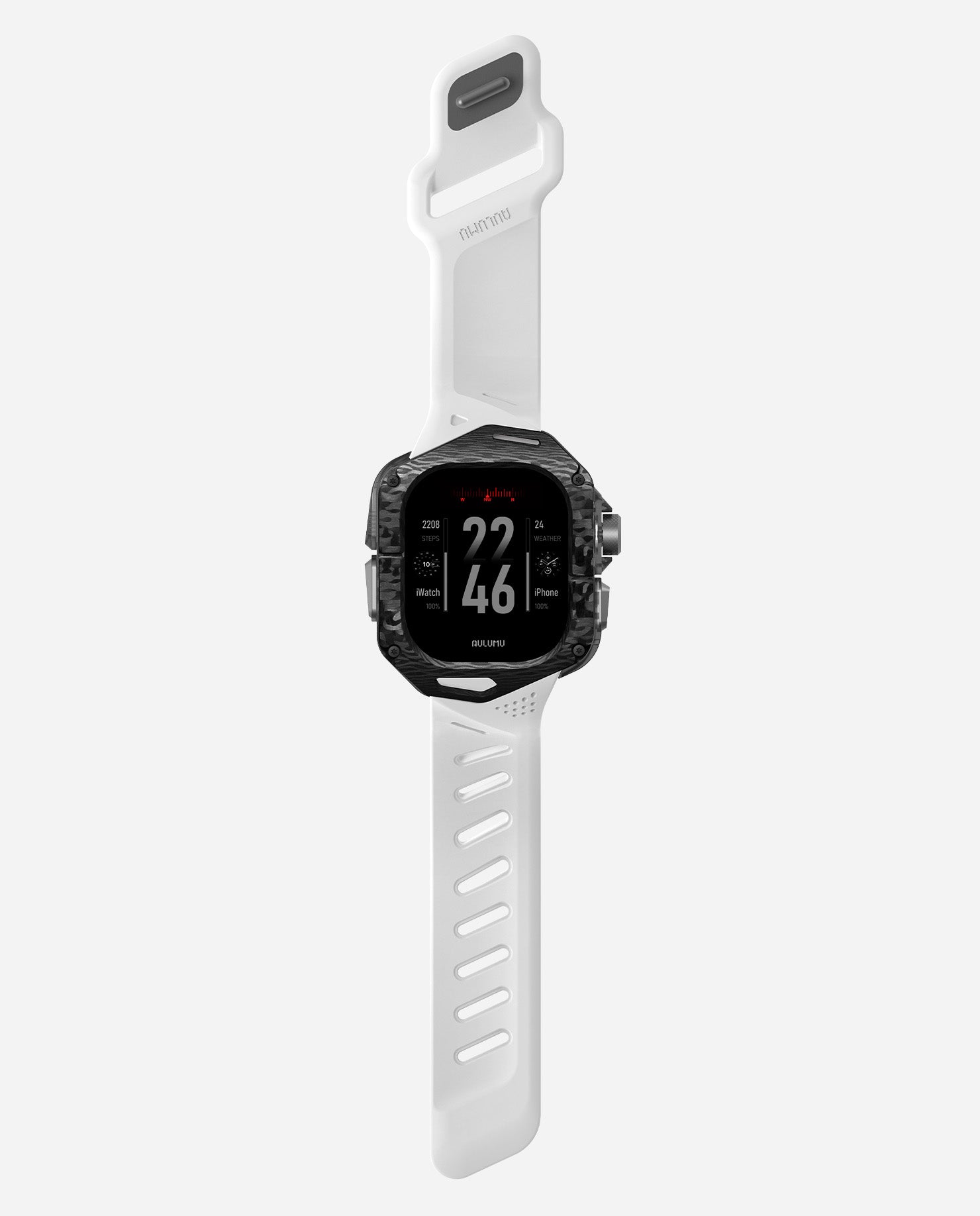 A01 Case with Band for Apple Watch Ultra 1/2/3 | Carbon Fiber Cover | FKM Band