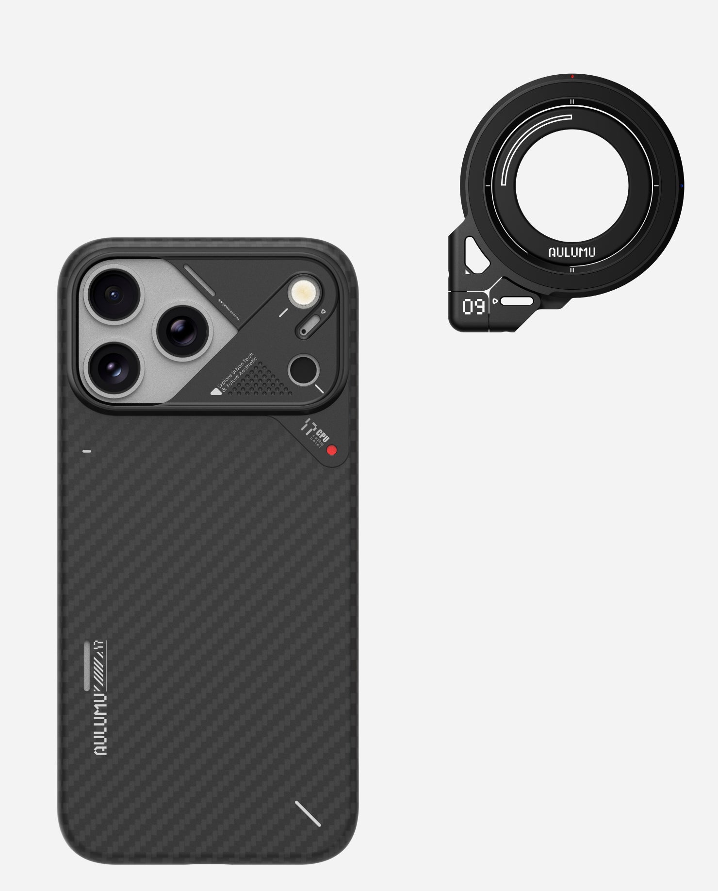 A17 iPhone 17 Series Aramid Fiber Case & G09 Infinite 360° Magnetic Stand