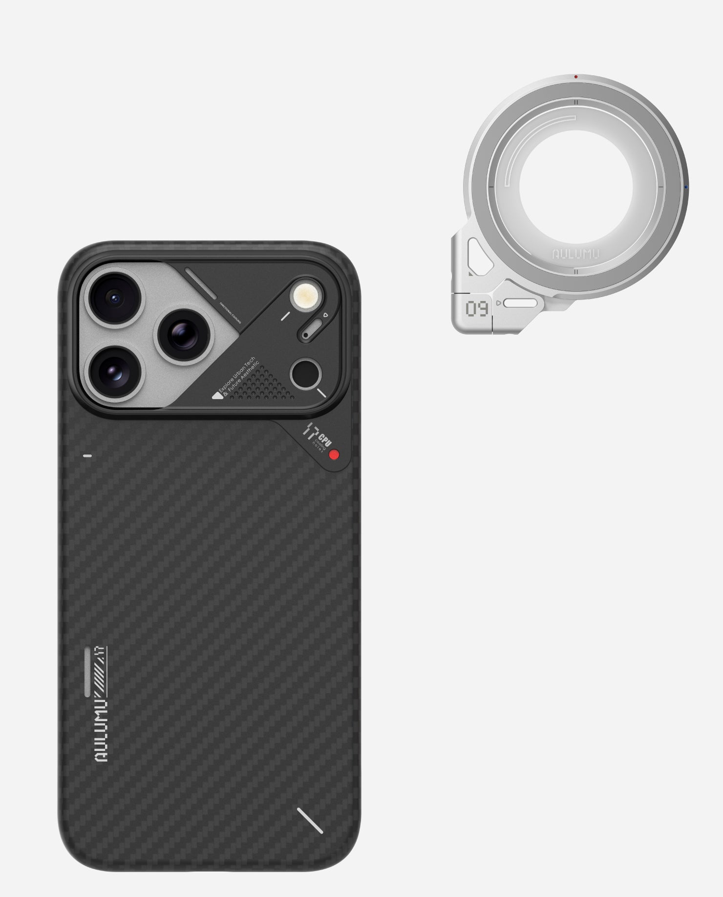 A17 iPhone 17 Series Aramid Fiber Case & G09 Infinite 360° Magnetic Stand